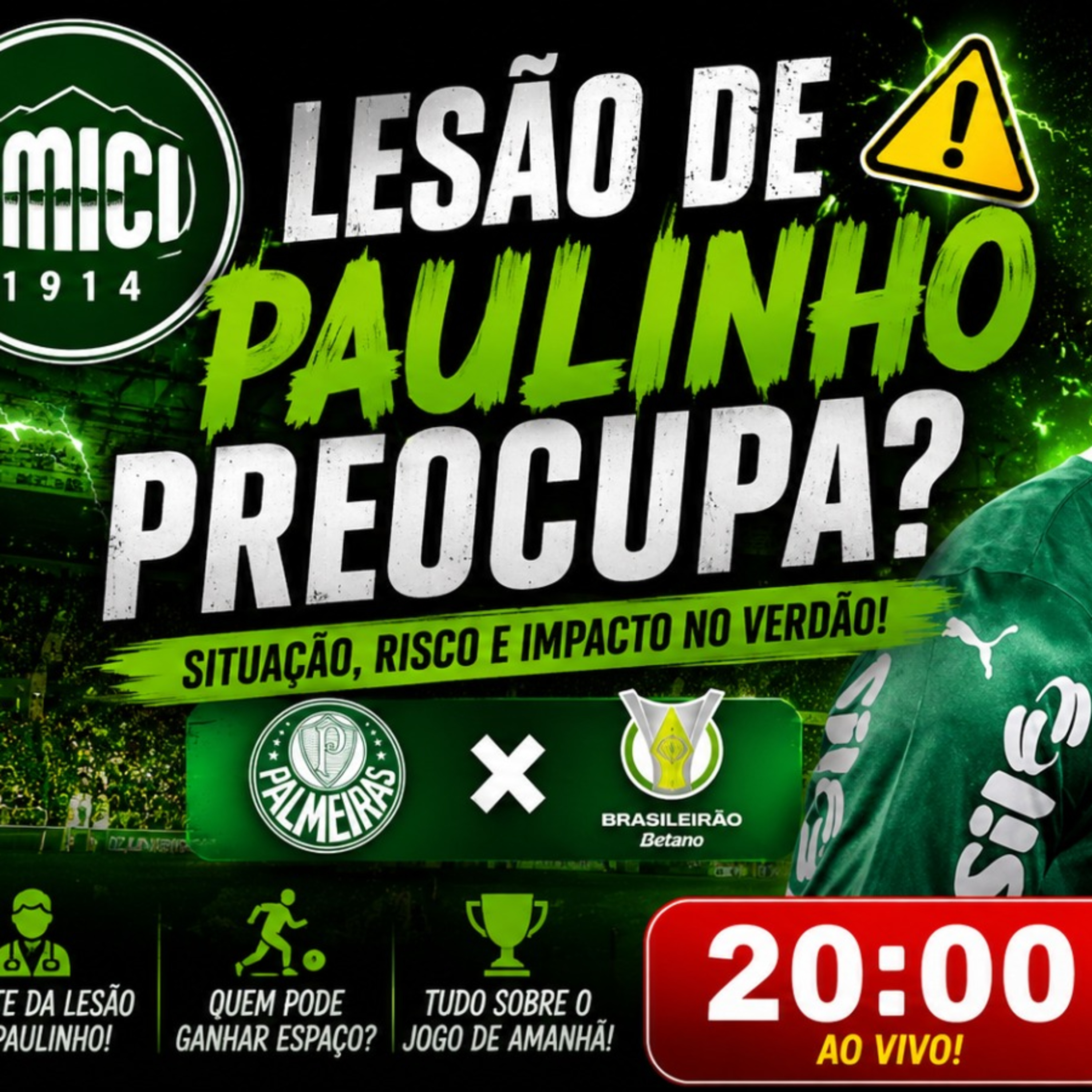 🚨 LESÃO DE PAULINHO PREOCUPA! Verdão Entra em Alerta Antes de Encarar o Vitória!