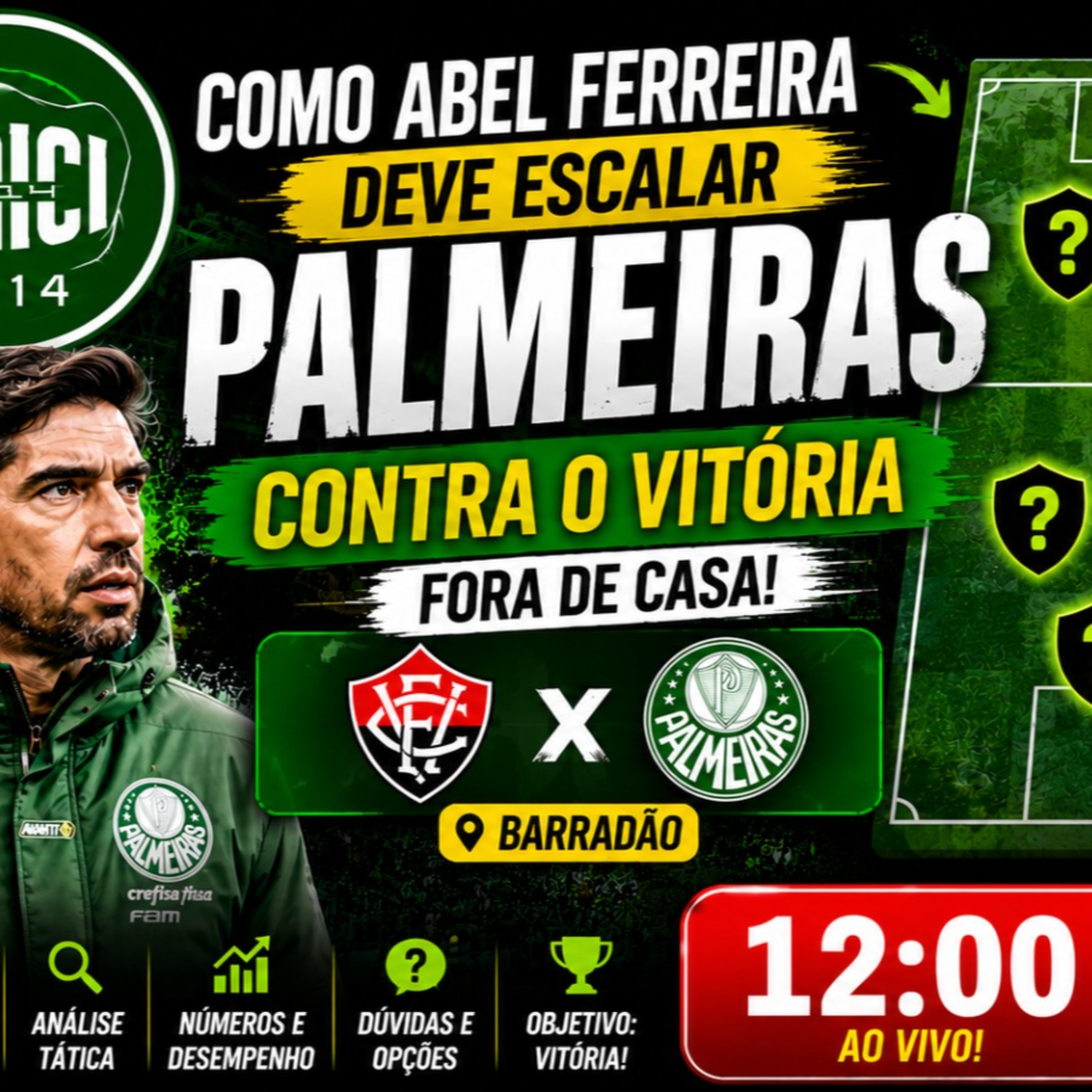 🚨 COMO ABEL VAI ESCALAR O PALMEIRAS? Mistério no Verdão para Encarar o Vitória!
