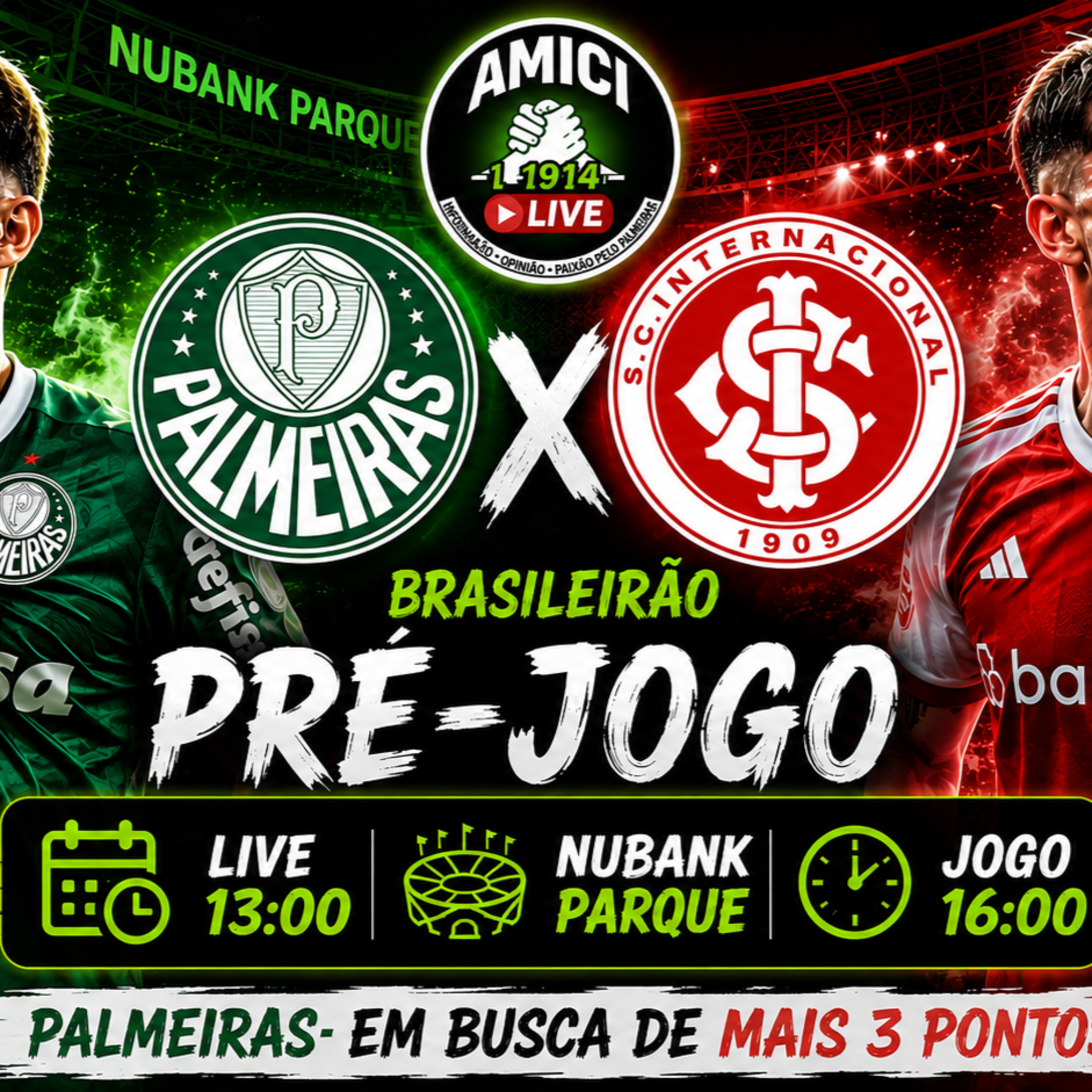 🔴 AO VIVO | PALMEIRAS X INTERNACIONAL | PRÉ-JOGO BRASILEIRÃO DIRETO DO NUBANK PARQUE! episode artwork