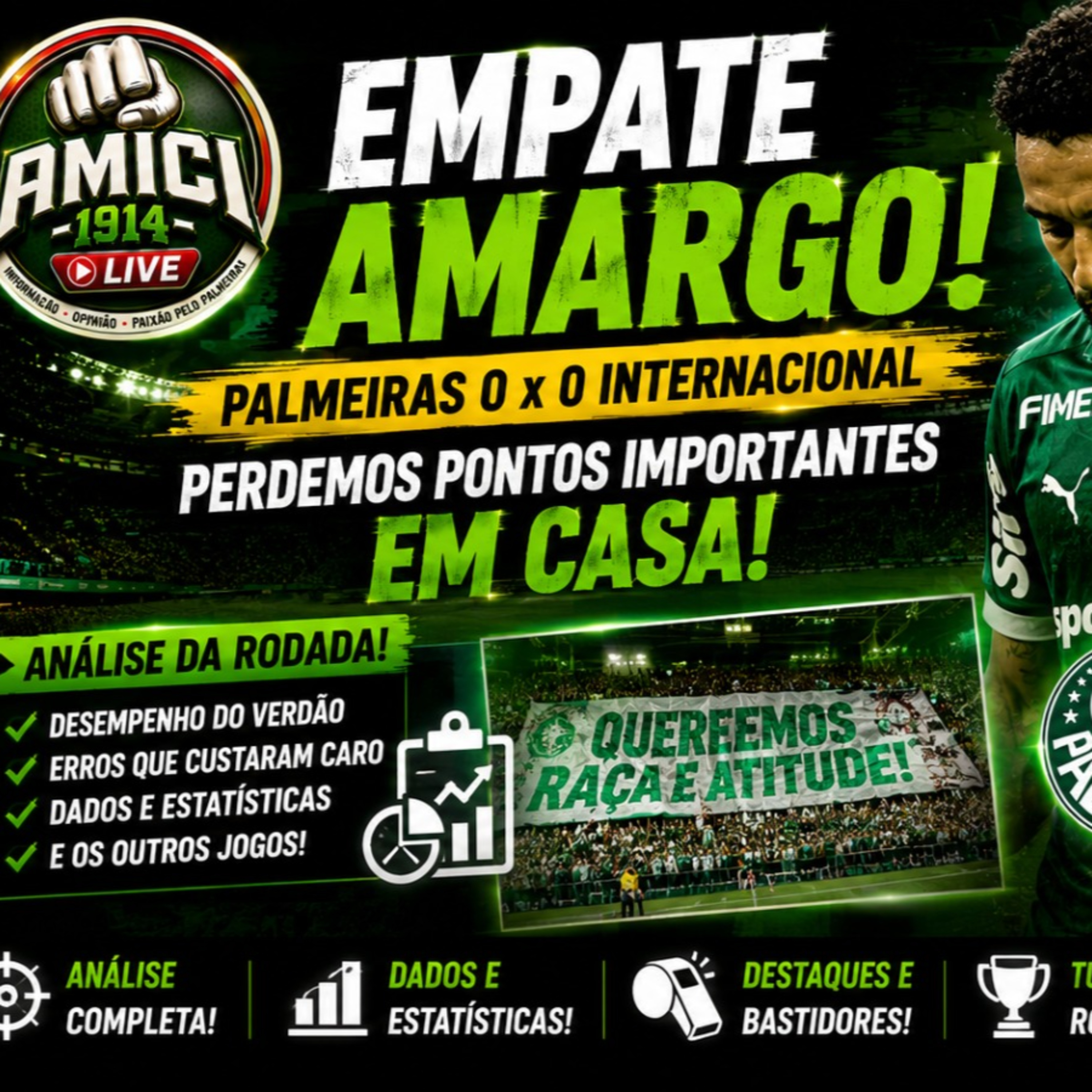 🚨 EMPATE AMARGO! PALMEIRAS TROPEÇA EM CASA E PERDE PONTOS IMPORTANTES NO BRASILEIRÃO!