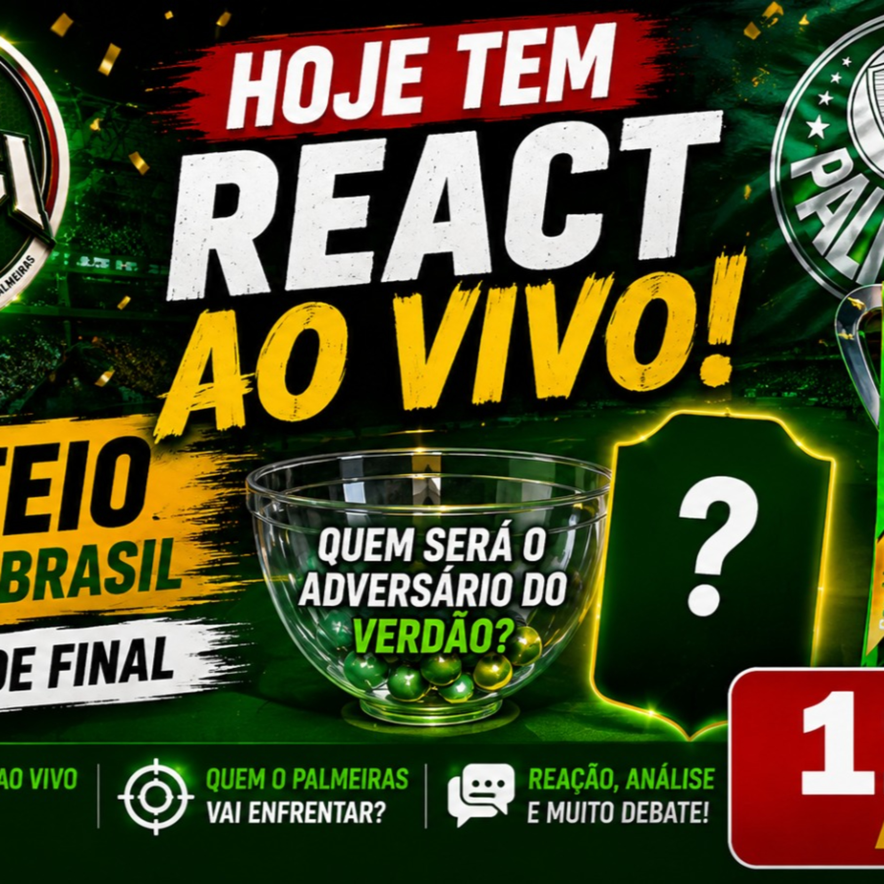 🚨 SORTEIO DA COPA DO BRASIL AO VIVO! QUEM O PALMEIRAS VAI ENFRENTAR NAS QUARTAS?