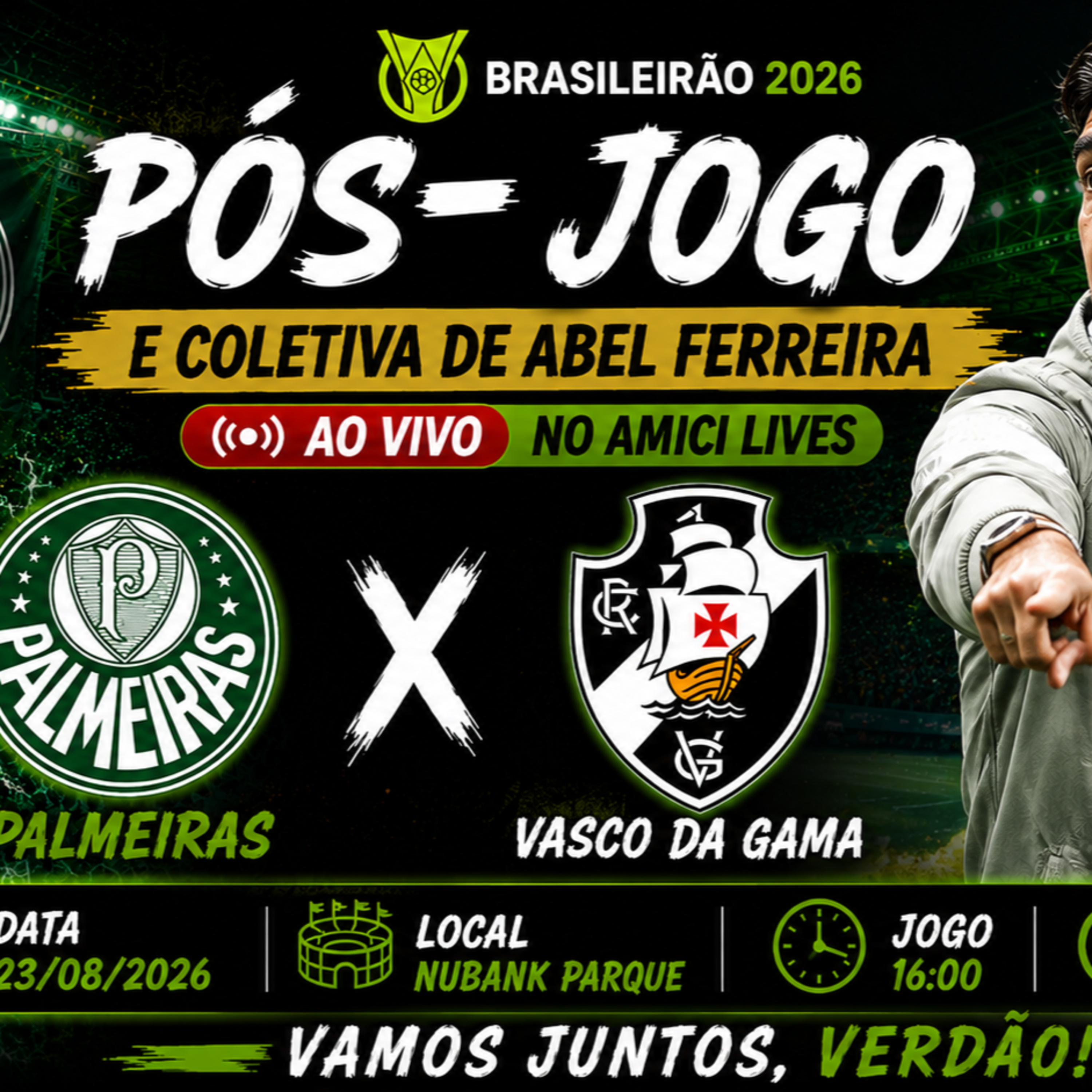 🔴 AO VIVO | PALMEIRAS X VASCO | PÓS-JOGO + COLETIVA DE ABEL | BRASILEIRÃO