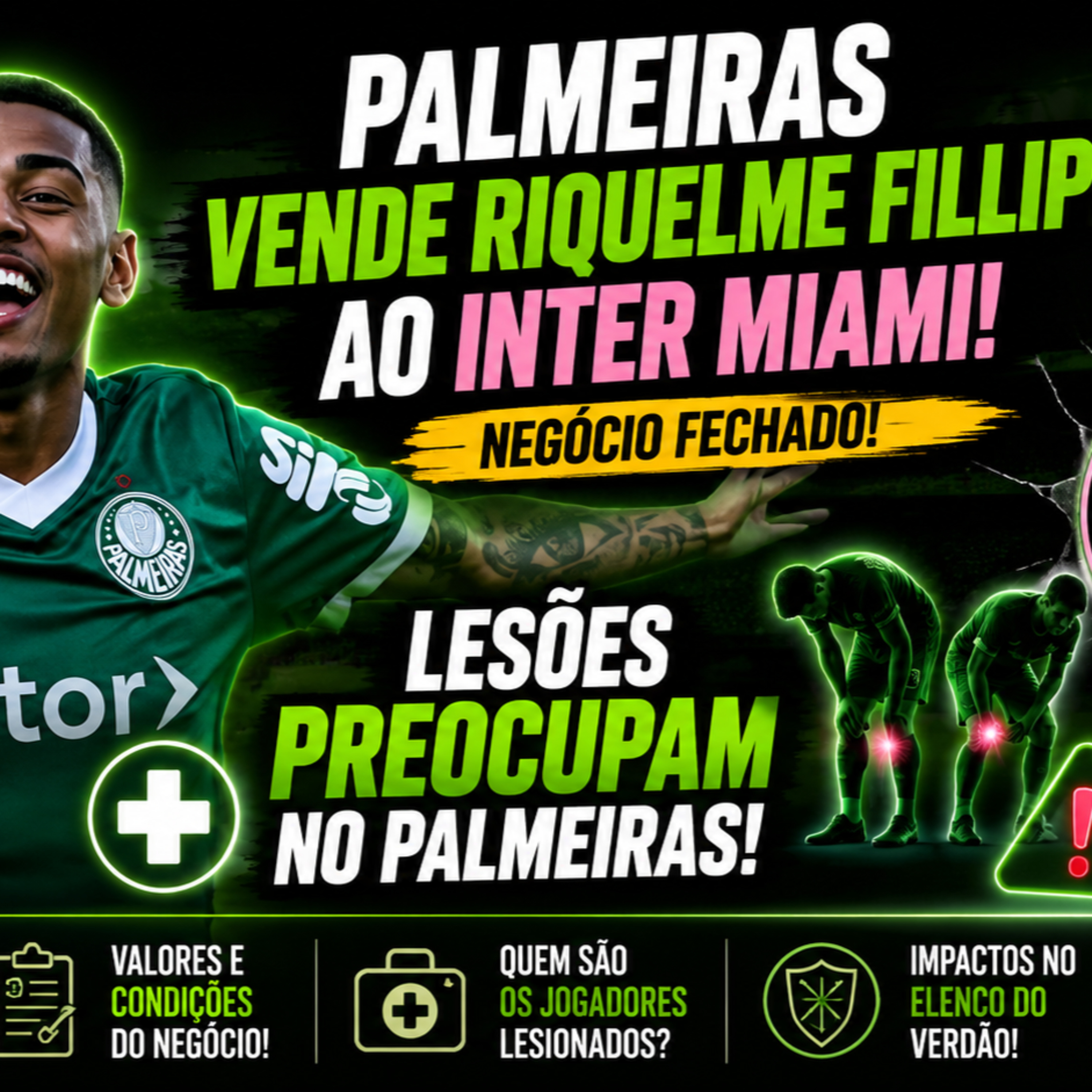 🚨 PALMEIRAS VENDE RIQUELME FILLIPI AO INTER MIAMI! E LESÕES PREOCUPAM O VERDÃO