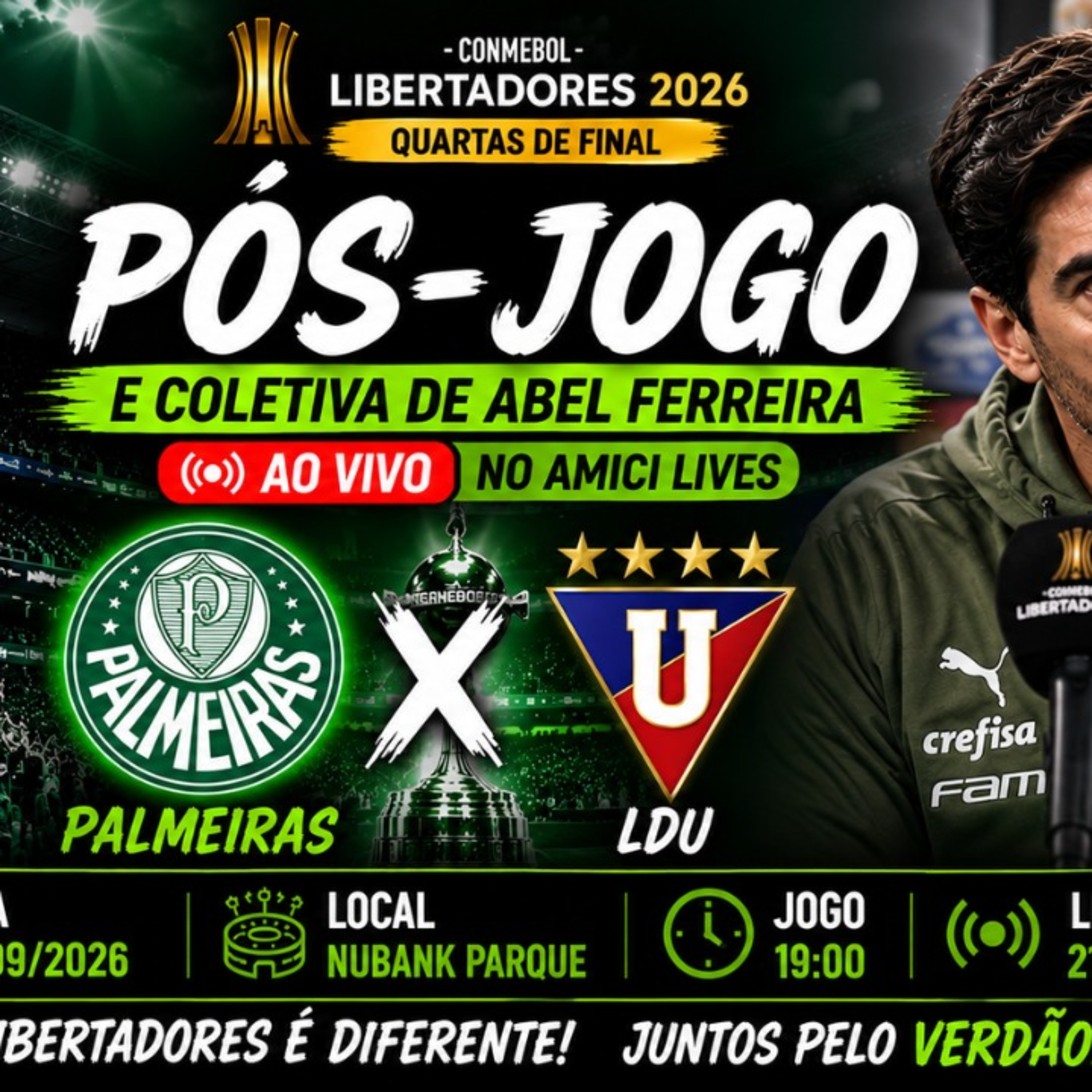🔴 AO VIVO | PALMEIRAS X LDU | PÓS-JOGO + COLETIVA DE ABEL | LIBERTADORES 2026 episode artwork