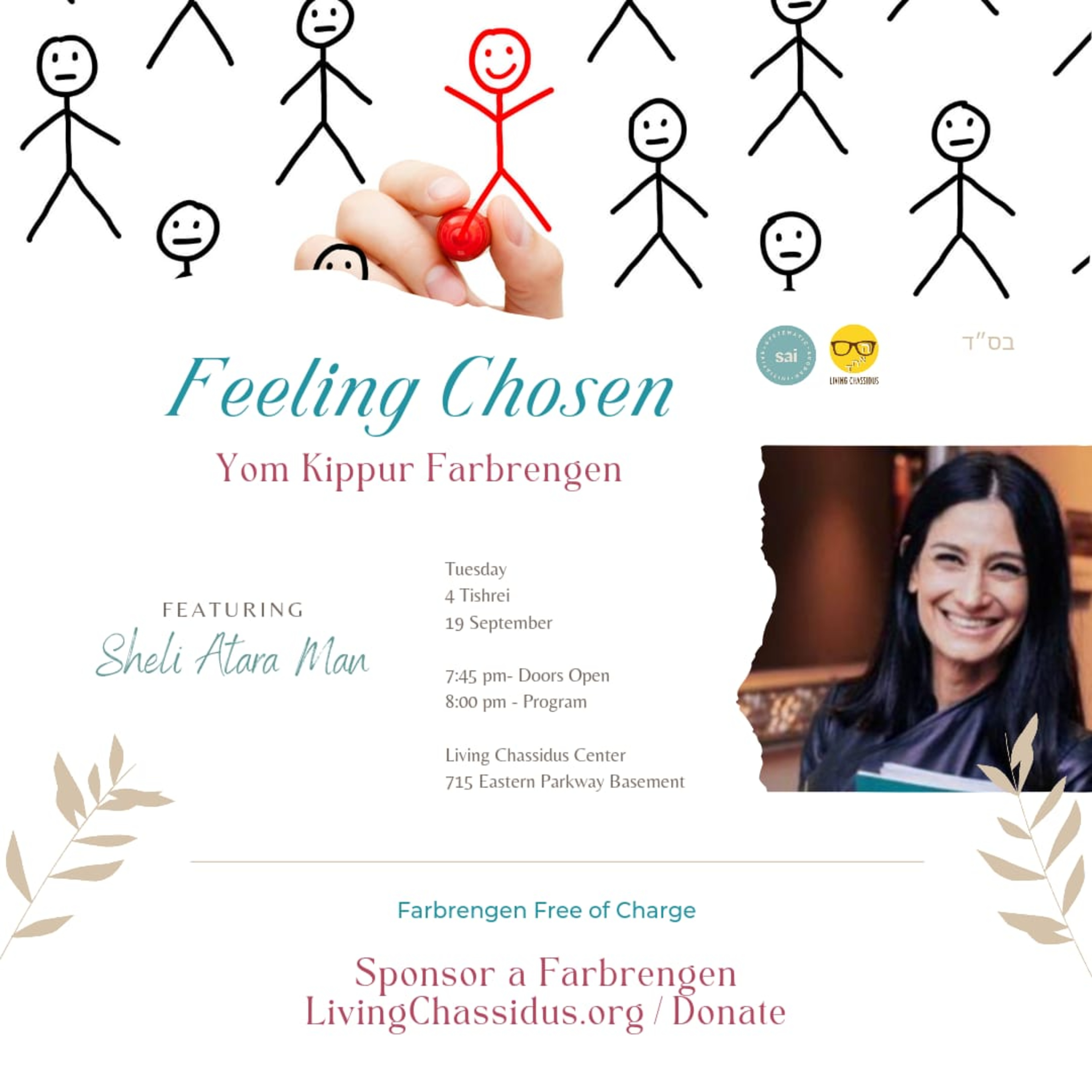 SAI Tishrei: Feeling Chosen - Yom Kippur Farbrengen with Sheli Atara Mann