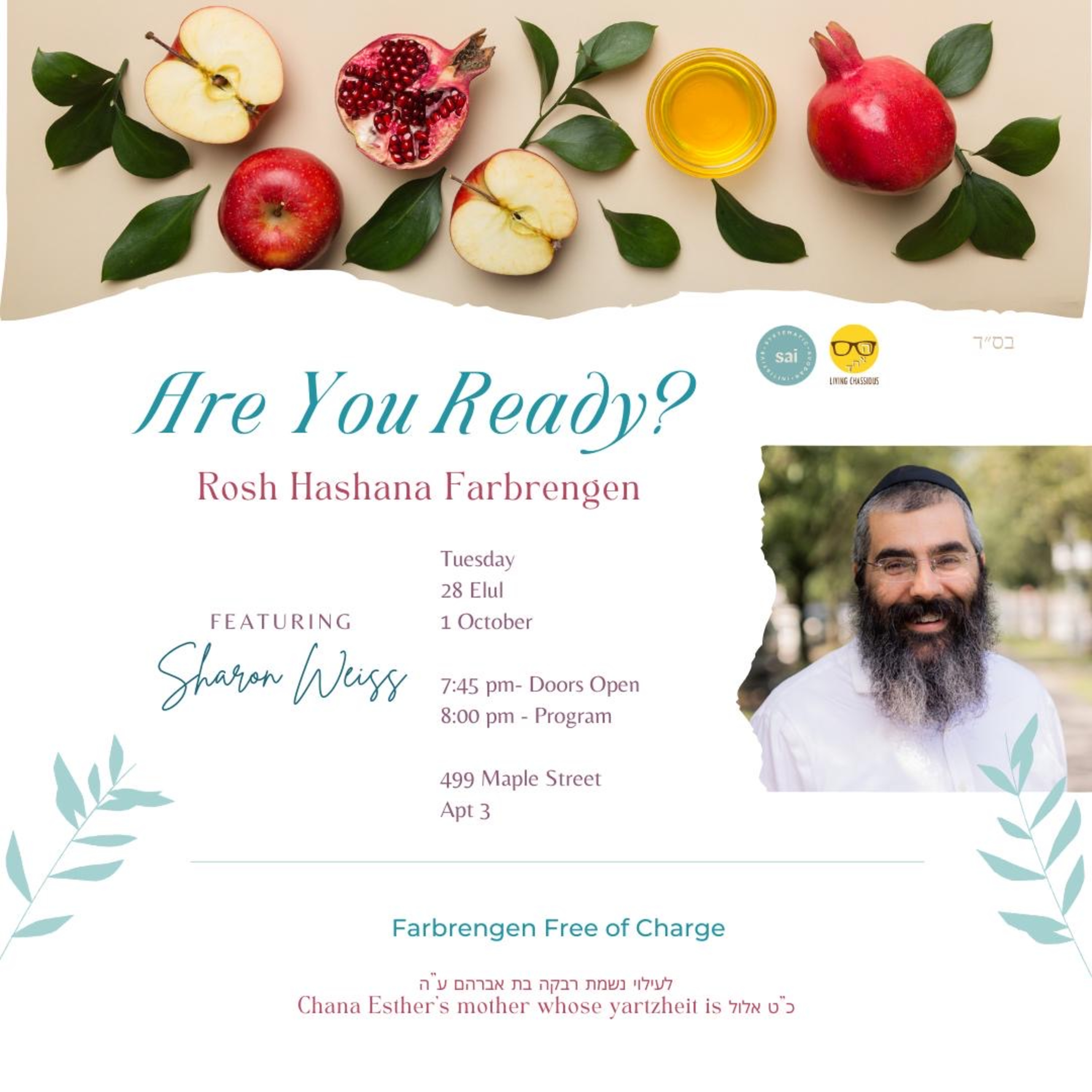 SAI Tishrei: Are you Ready? Rosh Hashana Farbrengen w/ Rabbi Weiss episode artwork