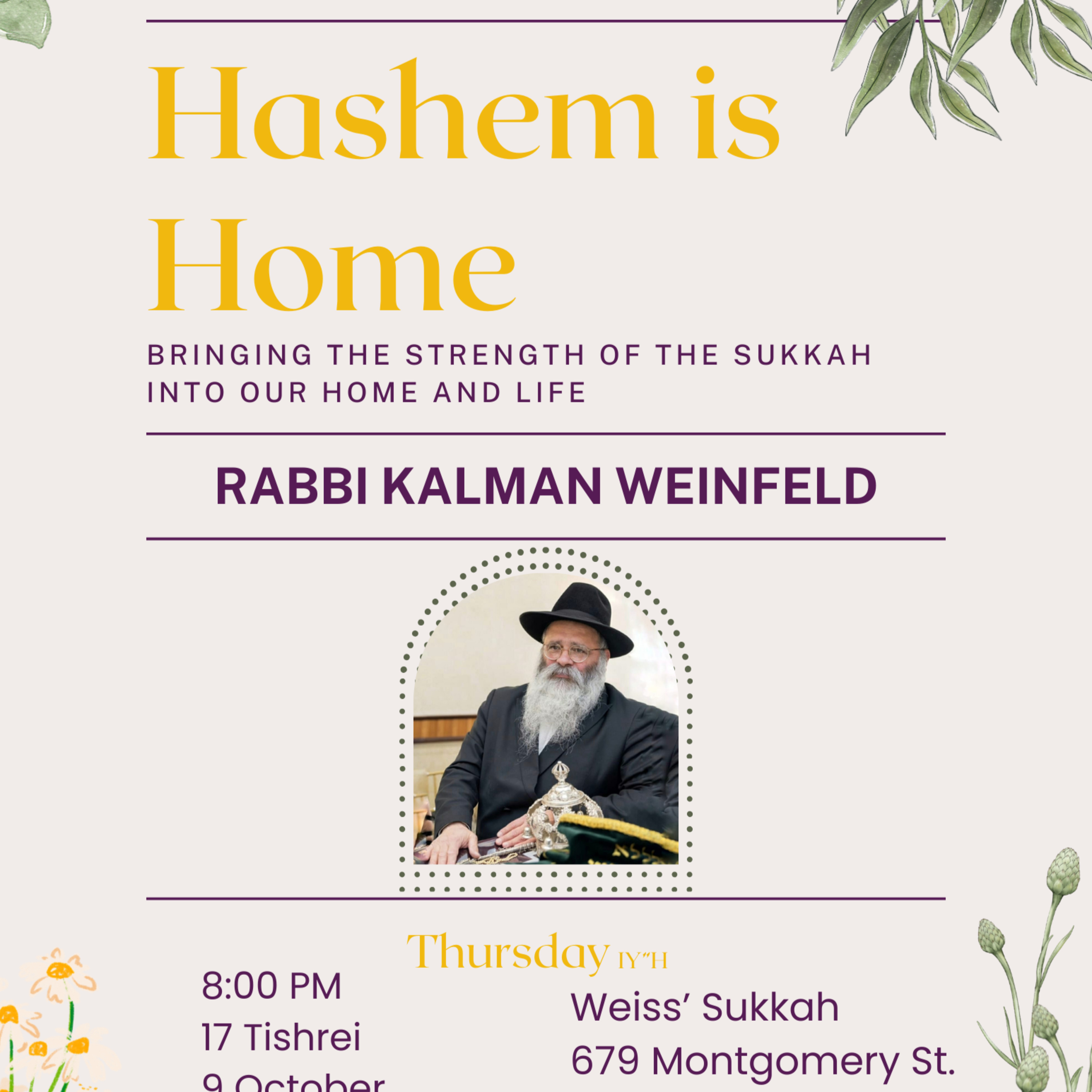 Elul and Tishrei Series: Hashem is Home with Rabbi Kalman Weinfeld episode artwork