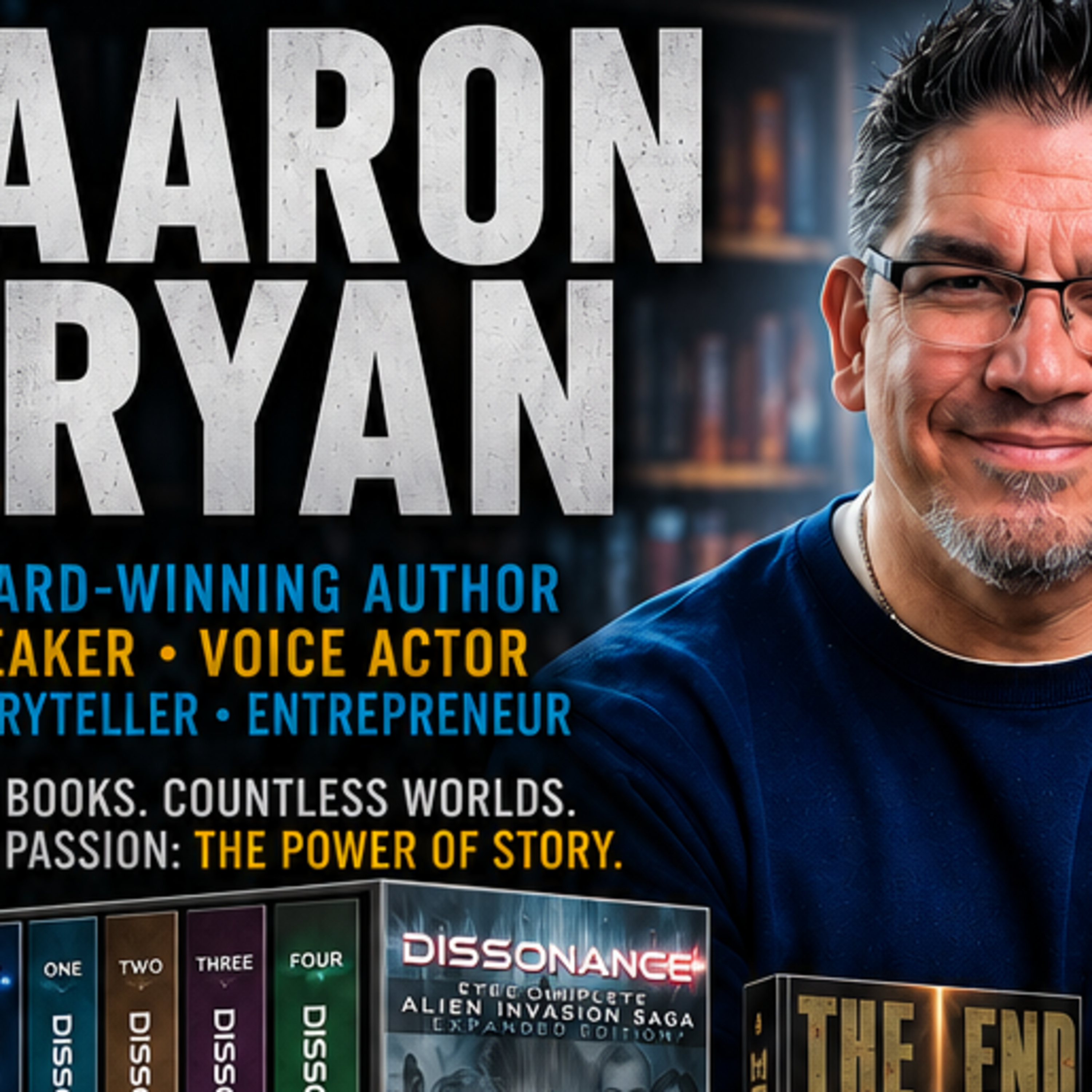 From Voice Actor to Bestselling Author (50 books); AARON RYAN’S Incredible Journey; LIVE from Washington State episode artwork