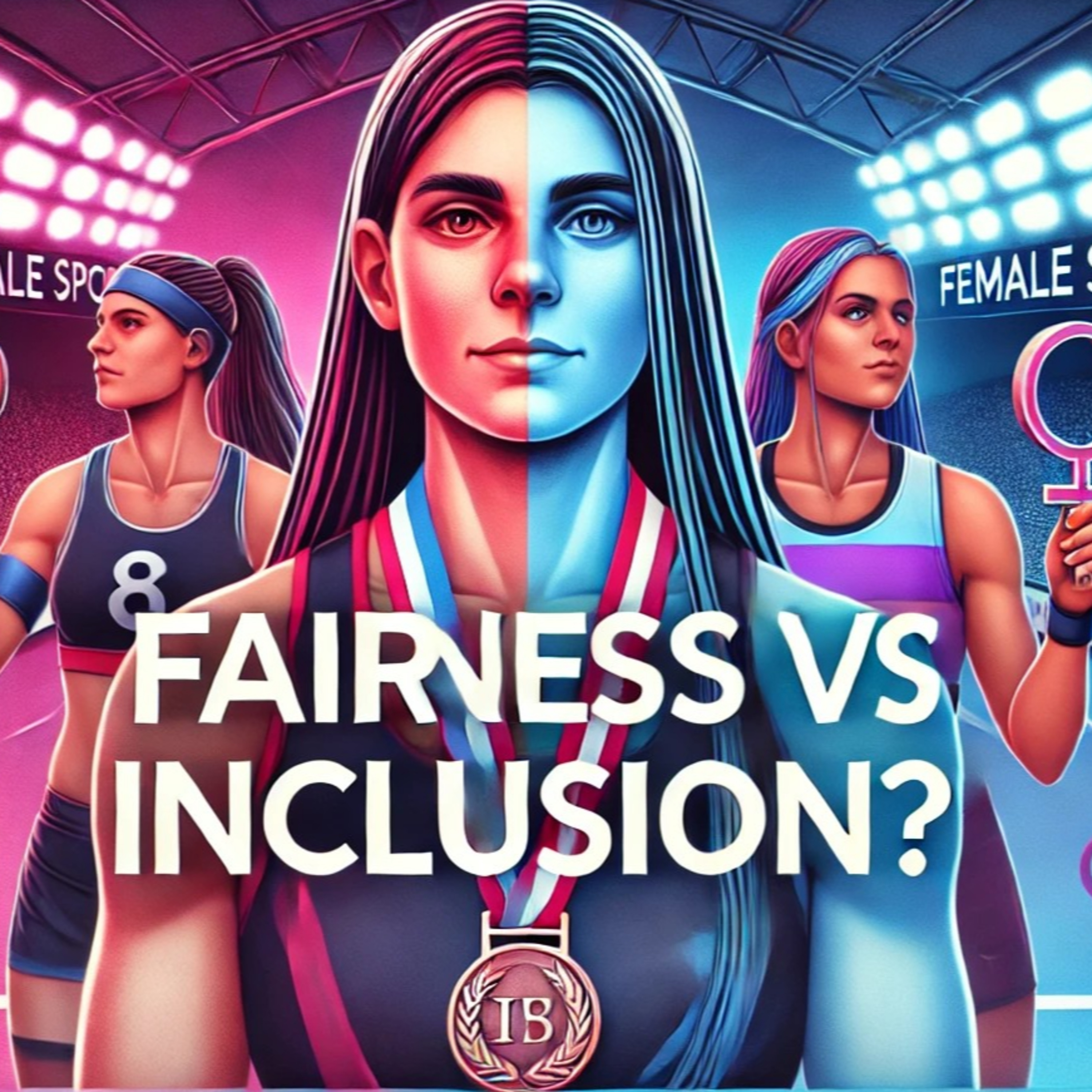 "Debating Fairness and Inclusion: Transwomen in Female Sports" episode artwork