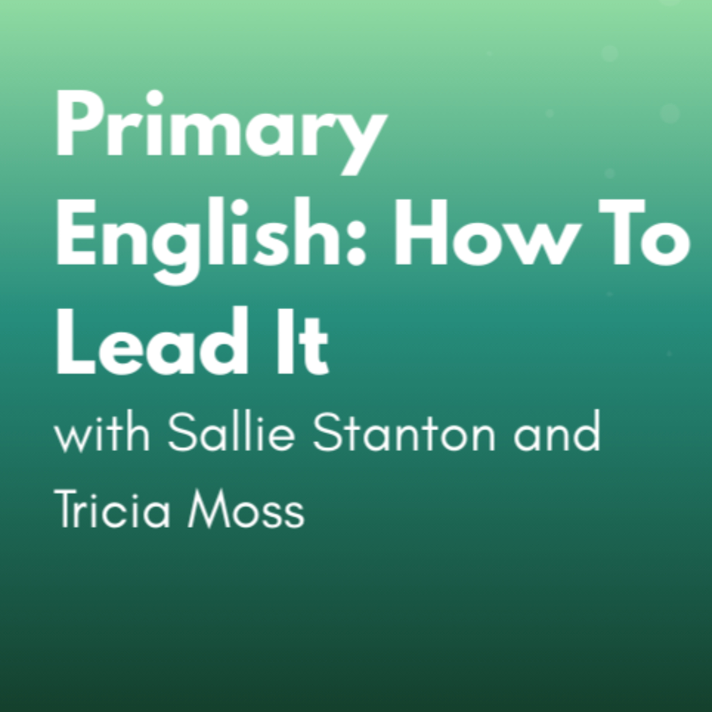 Primary English: How To Lead It