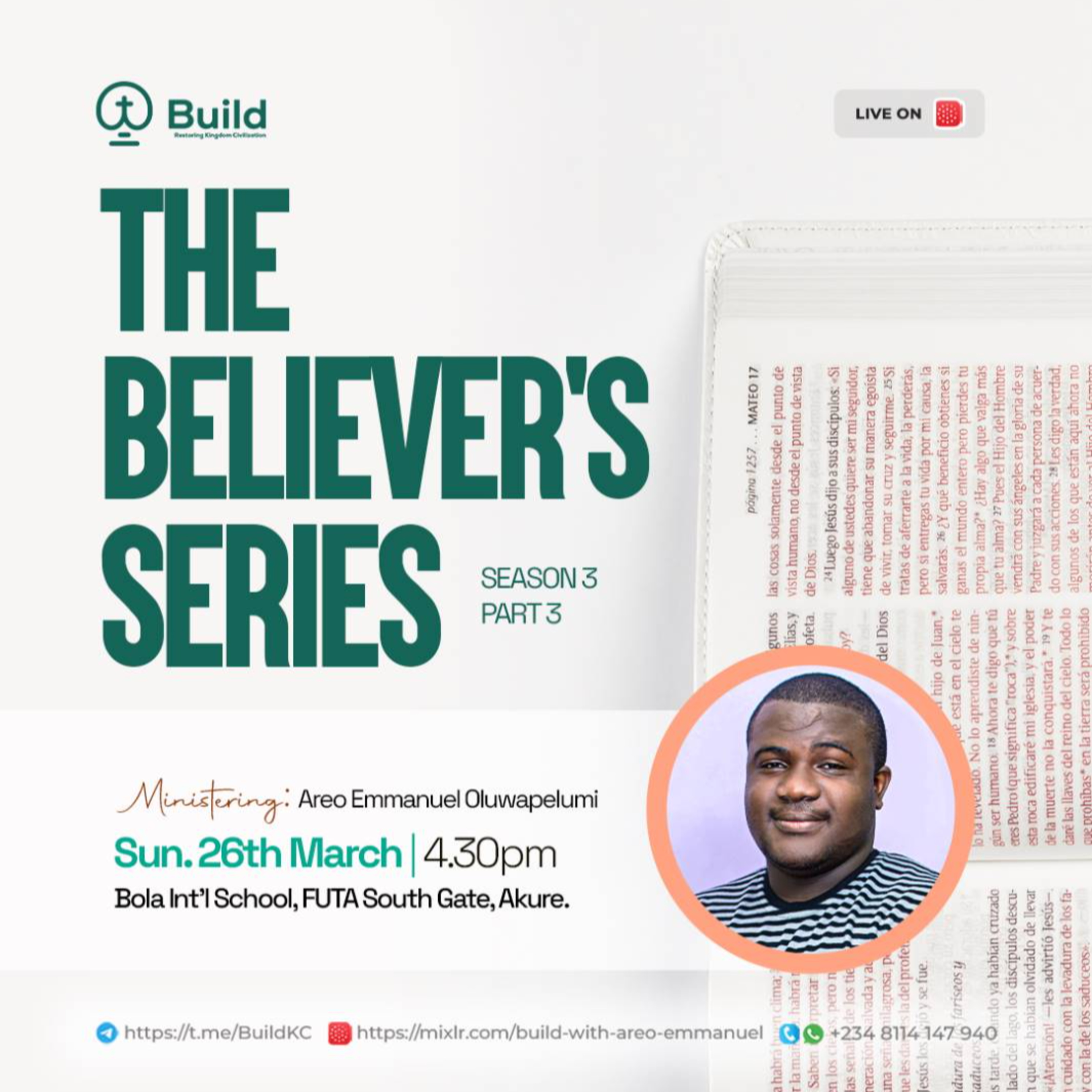 The Believer's Series (Season Three Part Three) - Build with Areo Emmanuel Oluwapelumi episode artwork