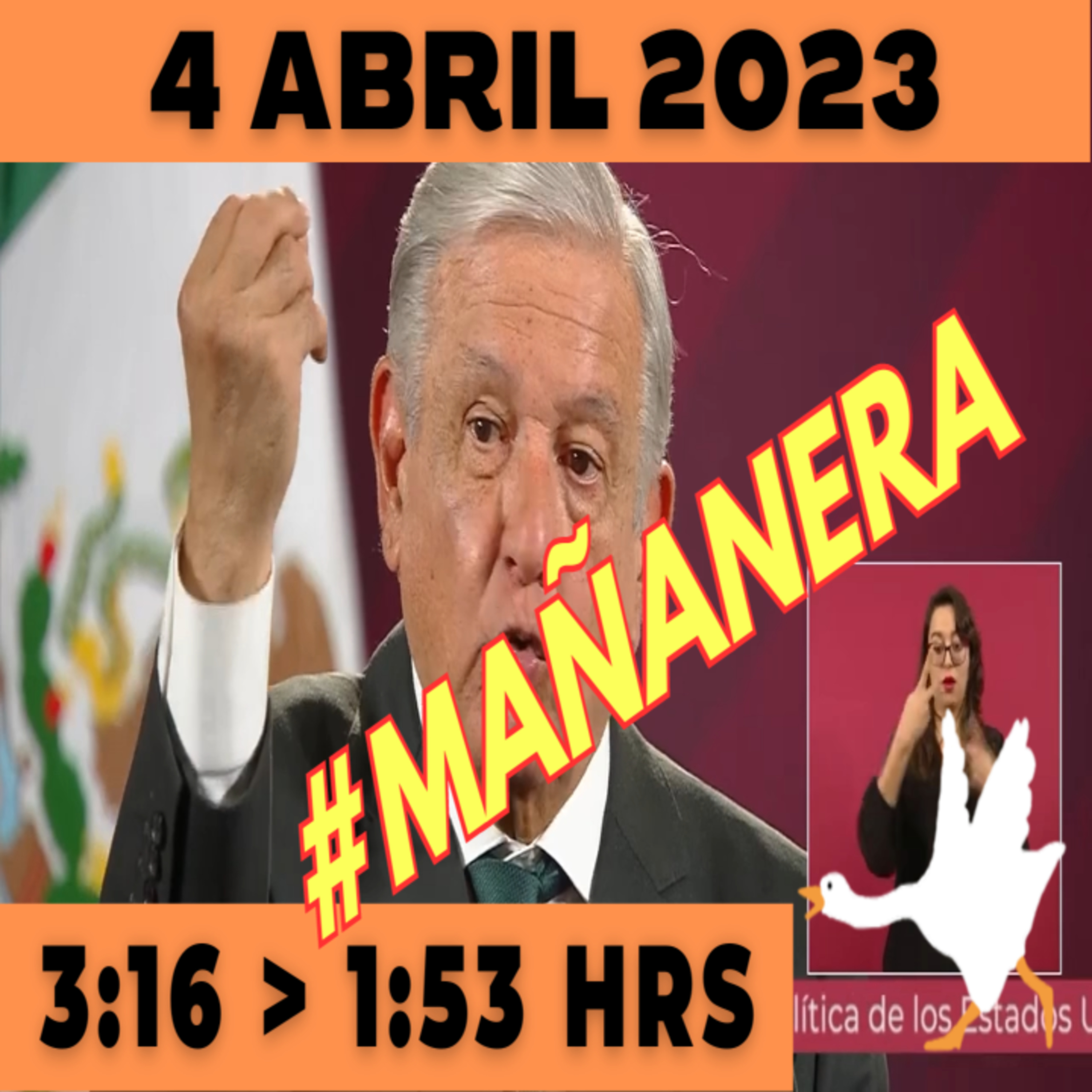💩🐣 Conferencia de prensa matutina Martes 4 de Abril 2023 Presidente AMLO de 3:16 a 1:53. episode artwork