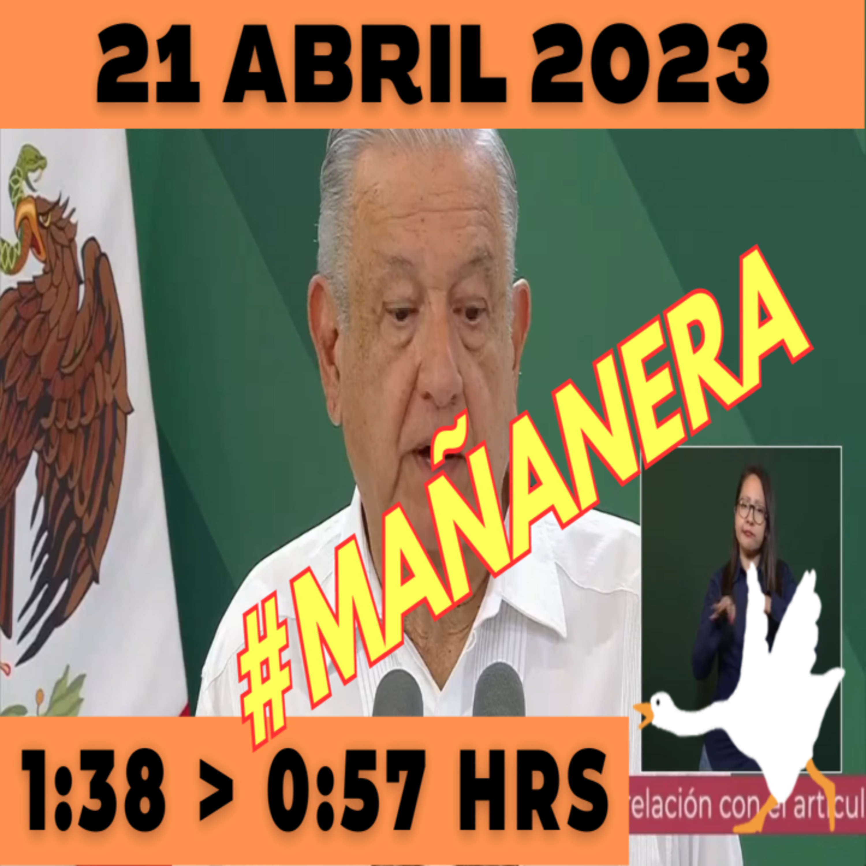 💩🐣 Conferencia de prensa matutina Viernes 21 de Abril 2023 Presidente AMLO de 1:38 a 0:57. episode artwork