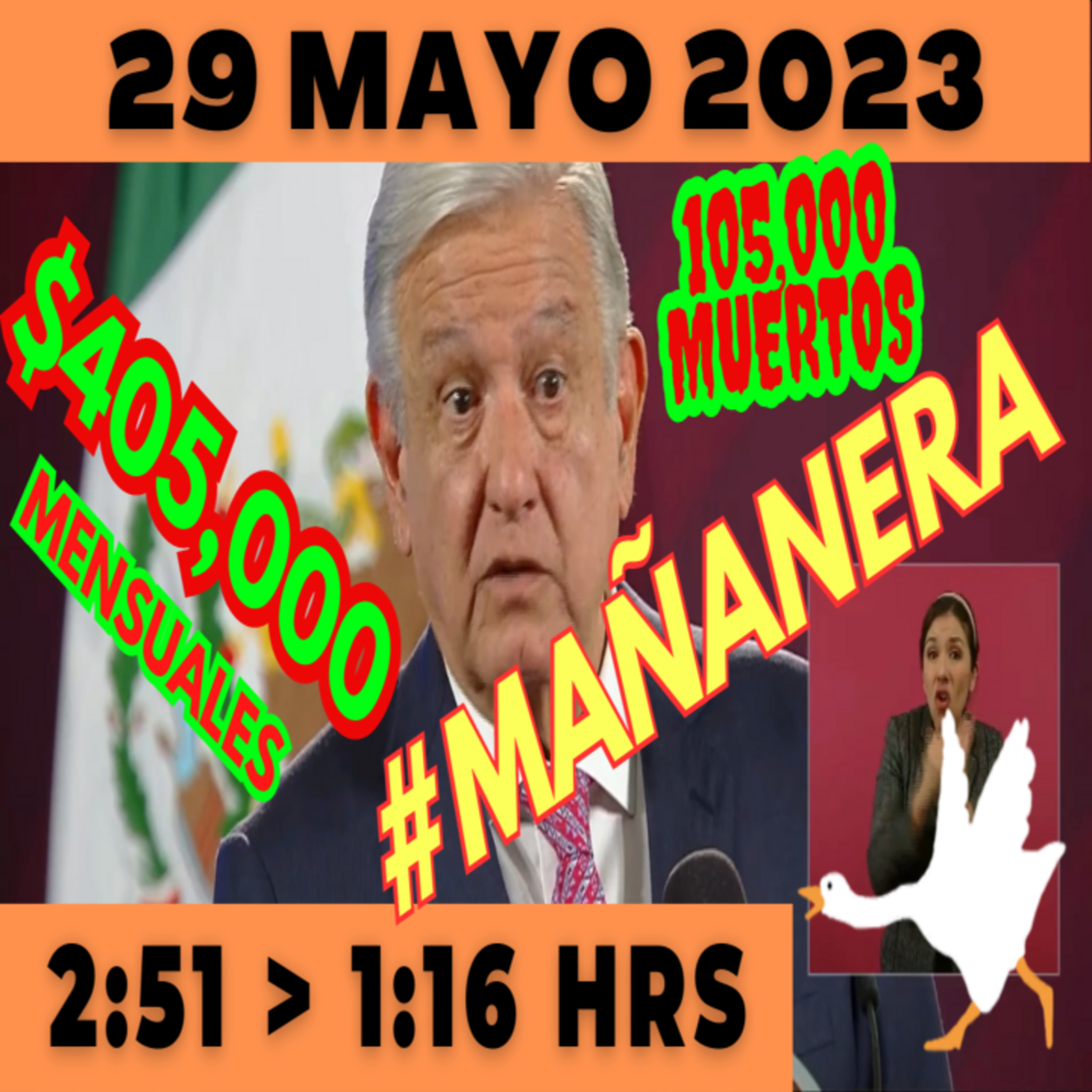 💩🐣 Conferencia de prensa matutina *Lunes 29 de Mayo 2023* Presidente AMLO de 2:51 a 1:16. episode artwork