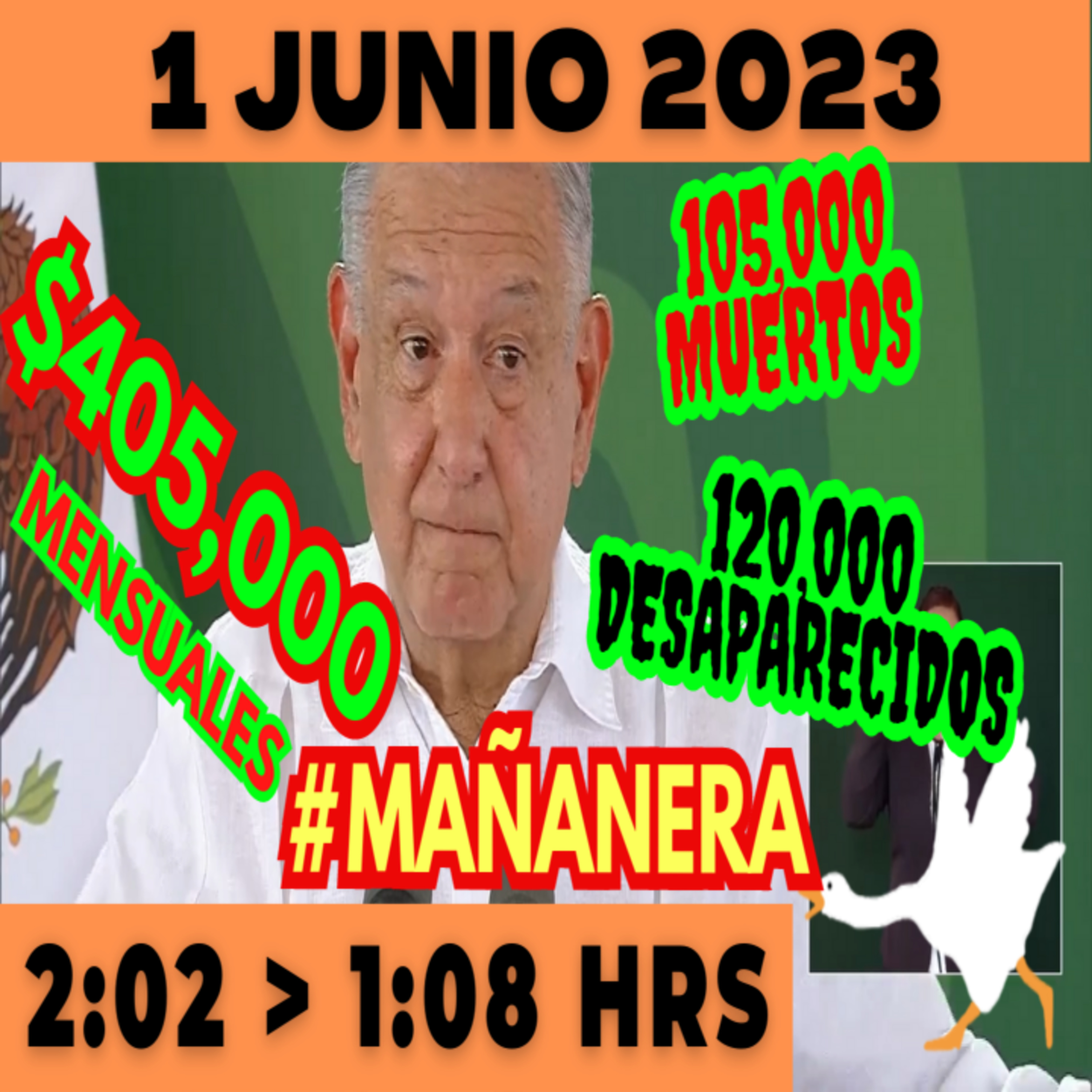 💩🐣 Conferencia de prensa matutina *Jueves 1 de Junio 2023* Presidente AMLO de 2:02 a 1:08. episode artwork