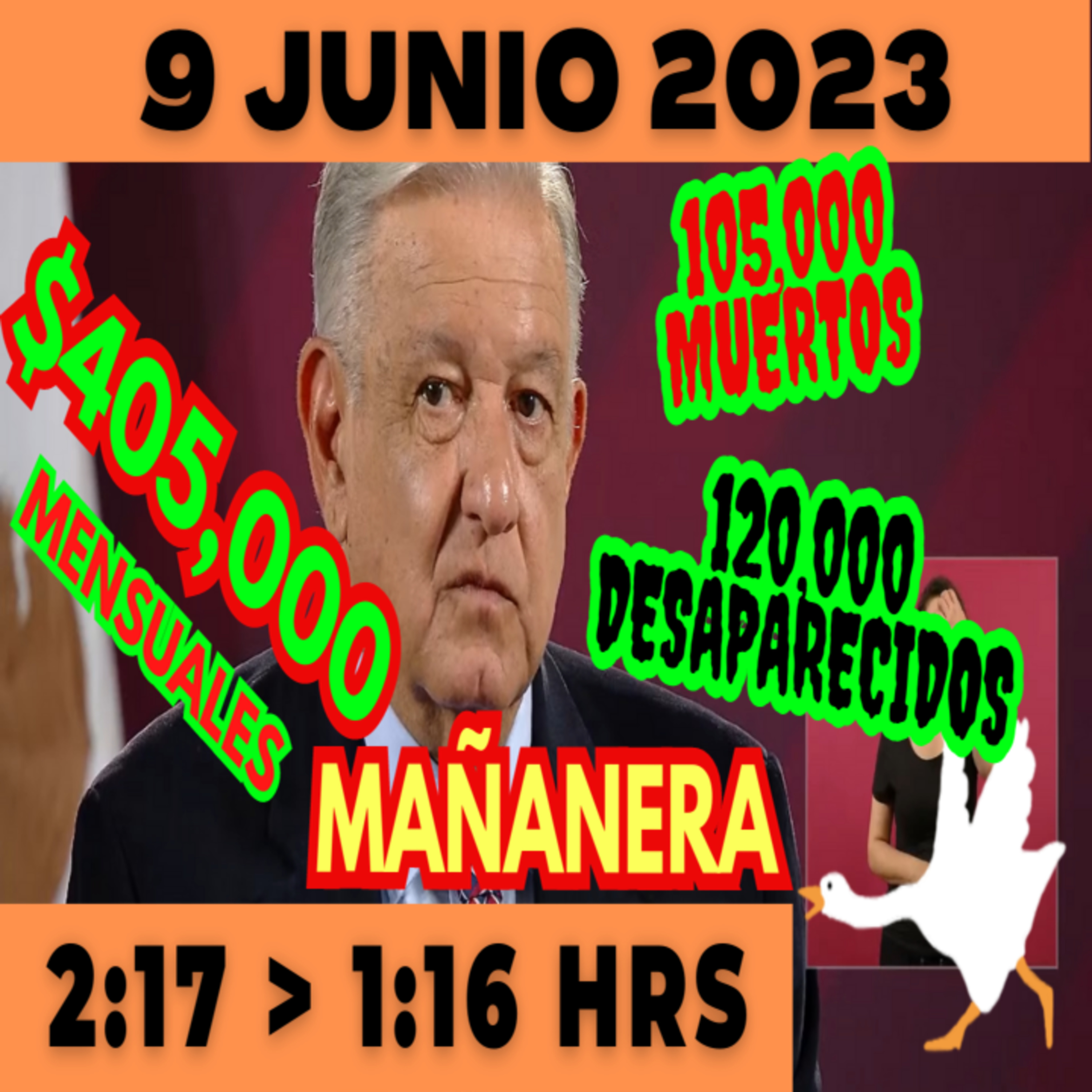 💩🐣 Conferencia de prensa matutina *Viernes 9 de Junio 2023* Presidente AMLO de 2:17 a 1:16. episode artwork