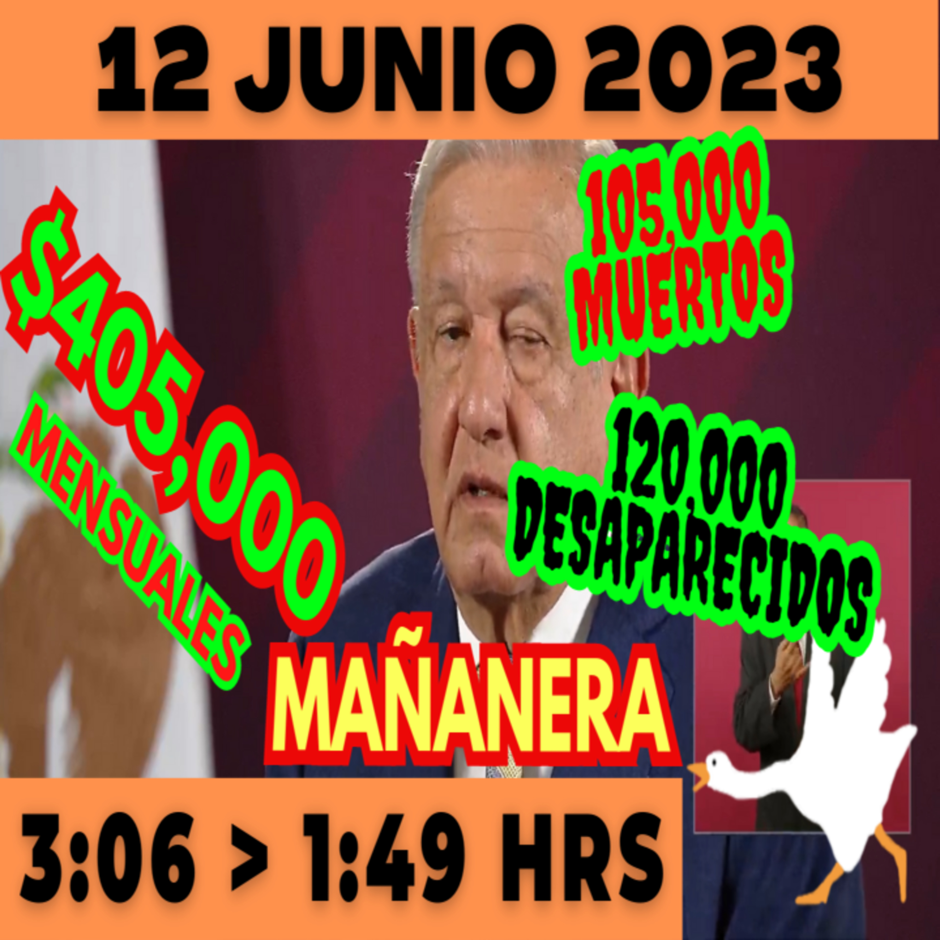 💩🐣 Conferencia de prensa matutina *Lunes 12 de Junio 2023* Presidente AMLO de 3:06 a 1:49. episode artwork