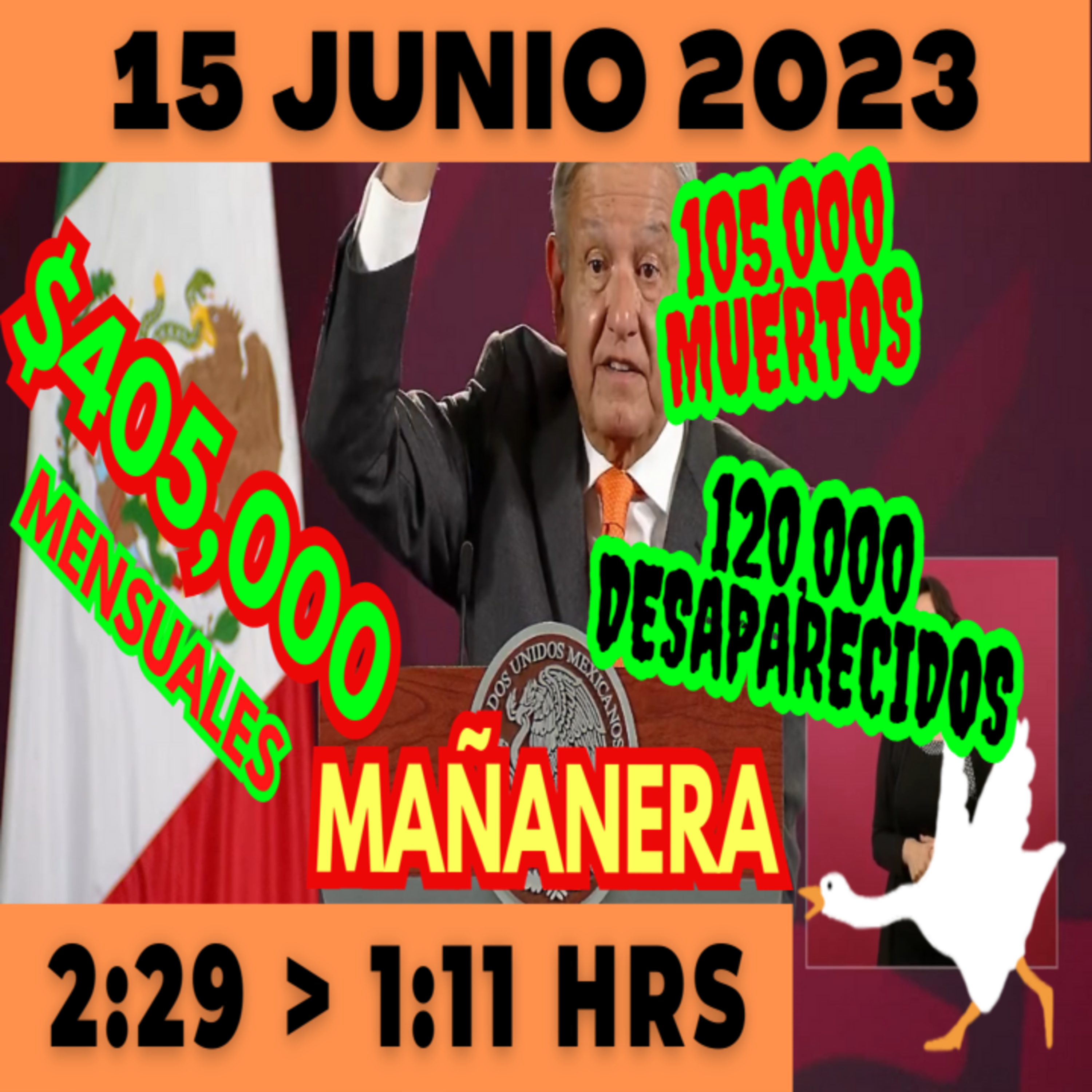 💩🐣 Conferencia de prensa matutina *Jueves 15 de Junio 2023* Presidente AMLO de 2:29 a 1:11. episode artwork