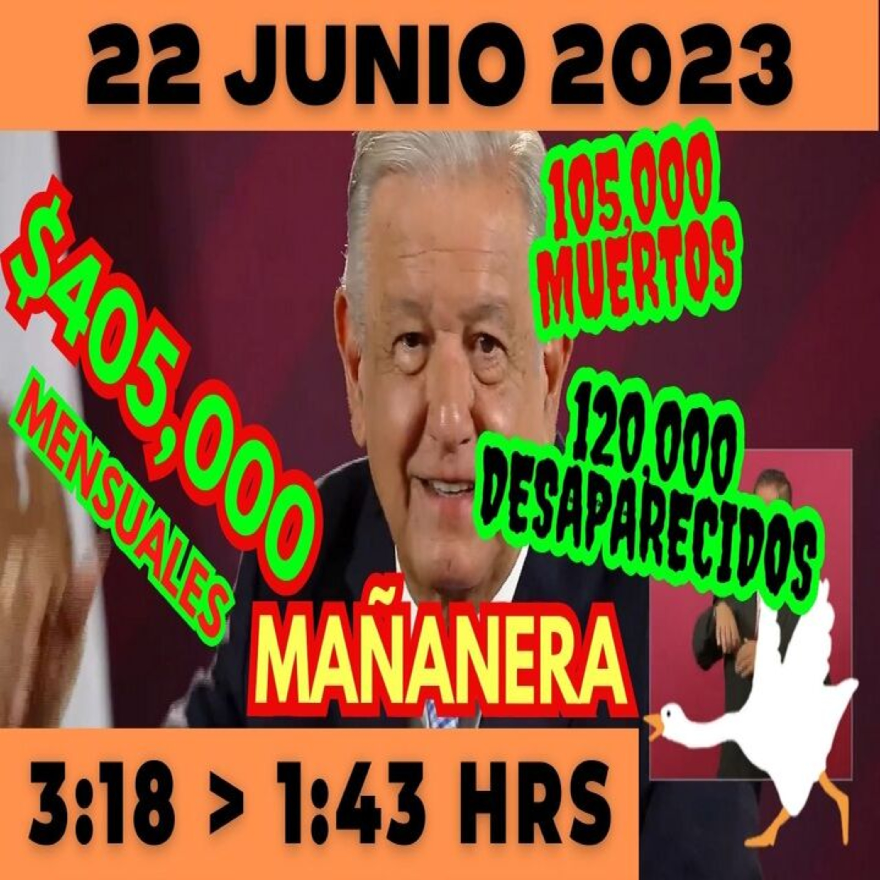 💩🐣 Conferencia de prensa matutina *Jueves 22 de Junio 2023* Presidente AMLO de 3:18 a 1:43. episode artwork
