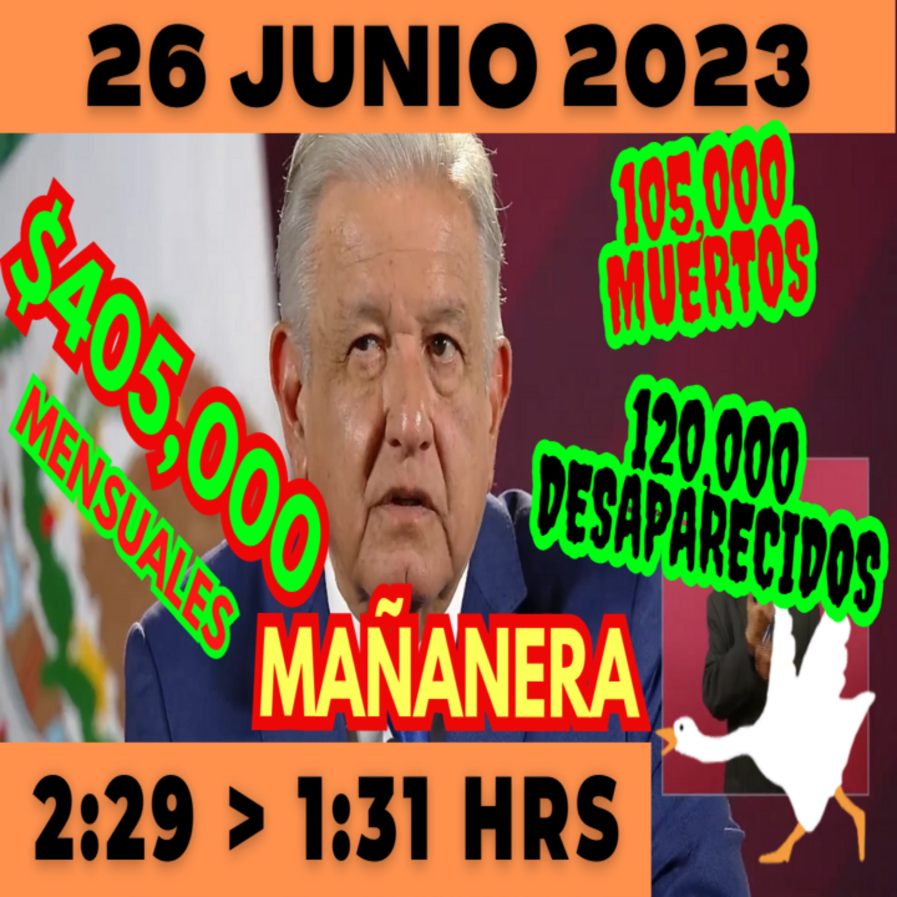 💩🐣 Conferencia de prensa matutina *Lunes 26 de Junio 2023* Presidente AMLO de 2:29 a 1:31. episode artwork