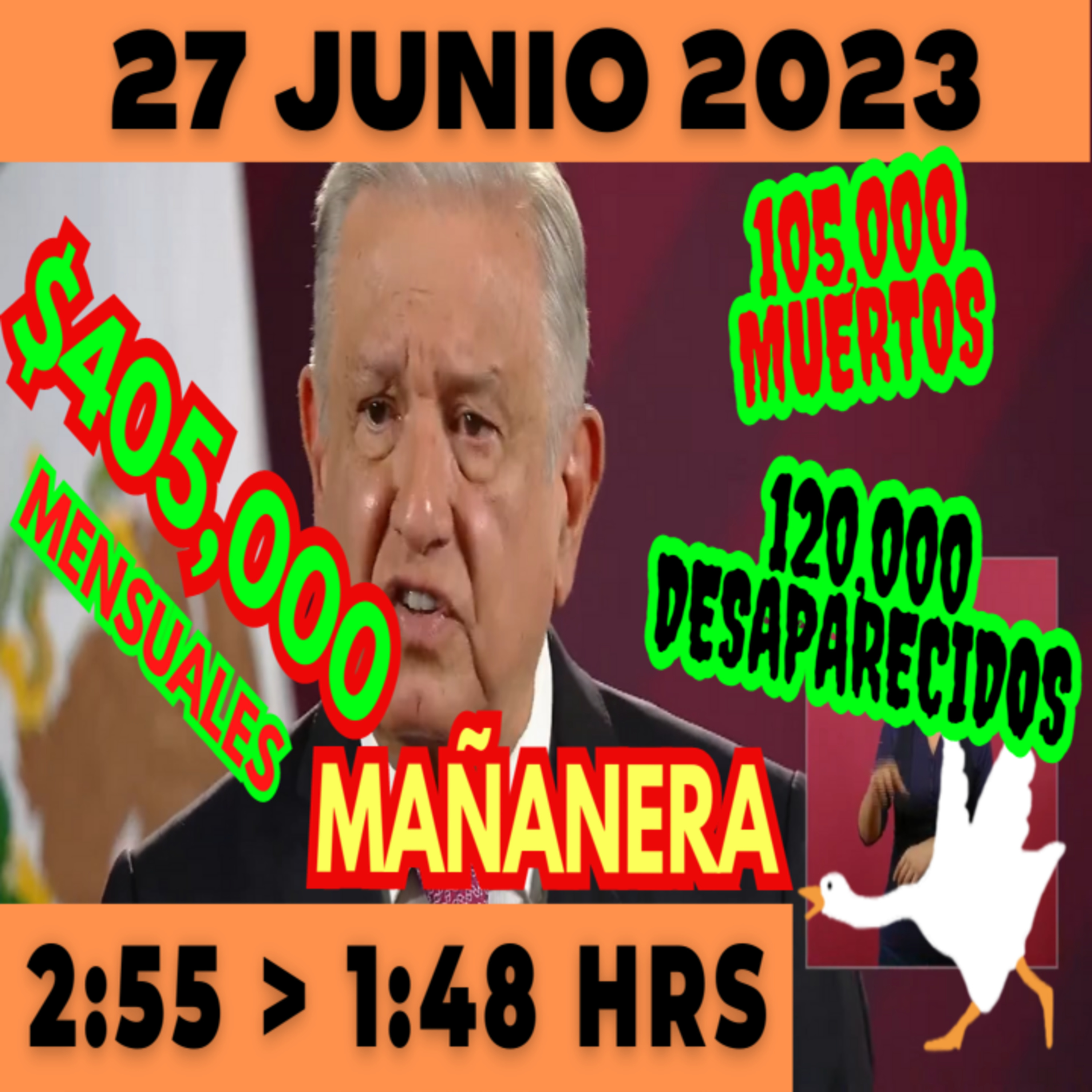 💩🐣 Conferencia de prensa matutina *Martes 27 de Junio 2023* Presidente AMLO de 2:55 a 1:48. episode artwork