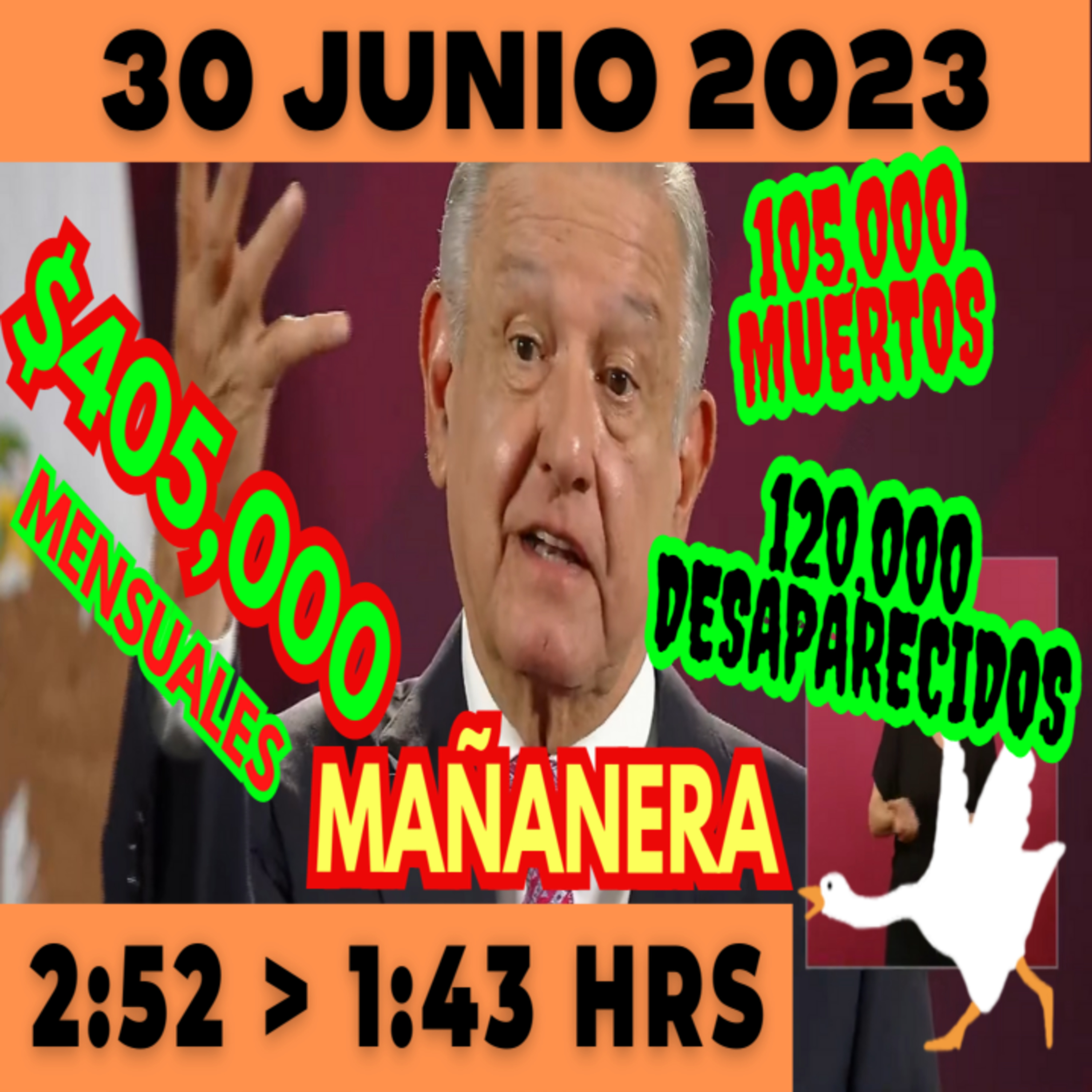 💩🐣 Conferencia de prensa matutina *Viernes 30 de Junio 2023* Presidente AMLO de 2:52 a 1:43.