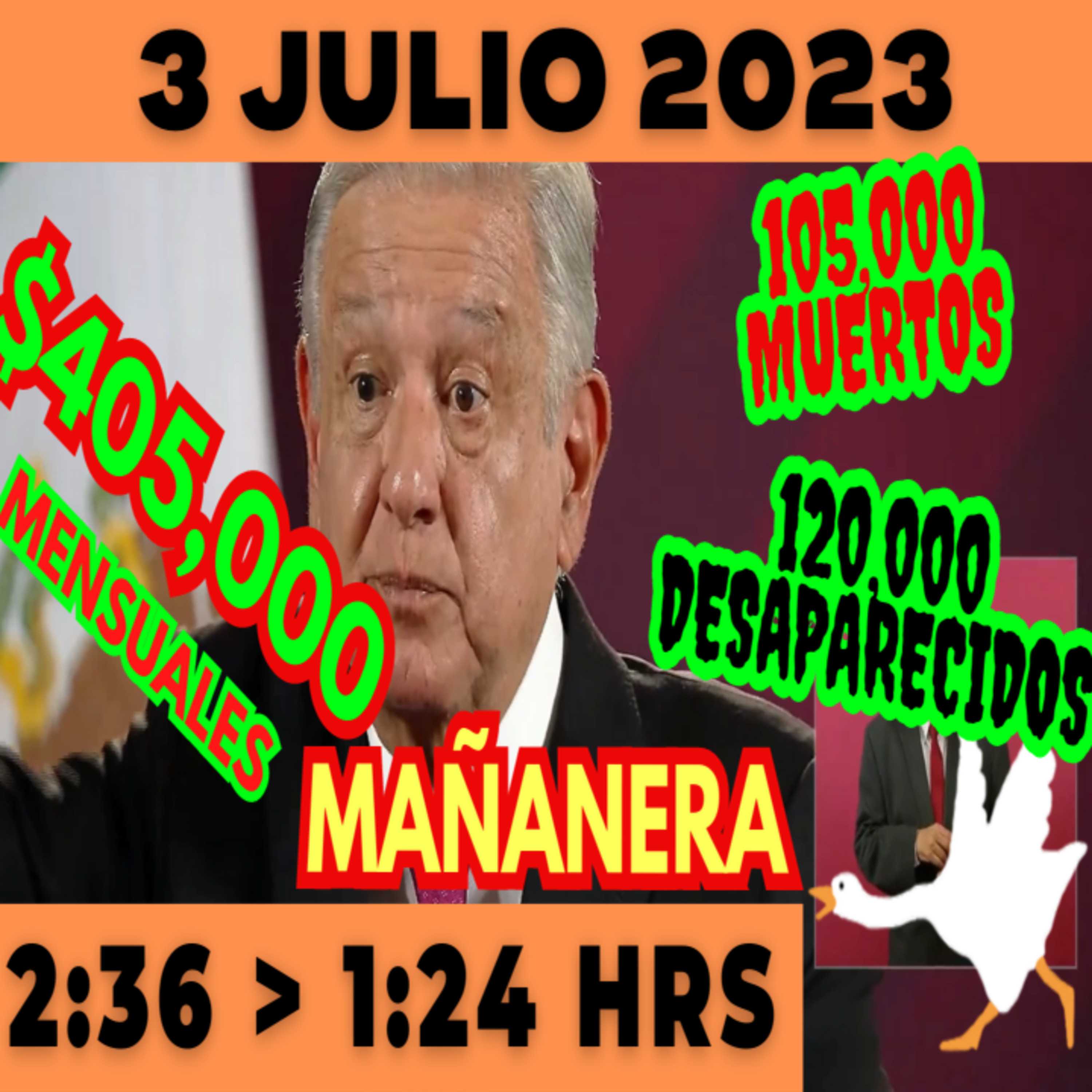 💩🐣 Conferencia de prensa matutina *Lunes 3 de Julio 2023* Presidente AMLO de 2:36 a 1:24. episode artwork