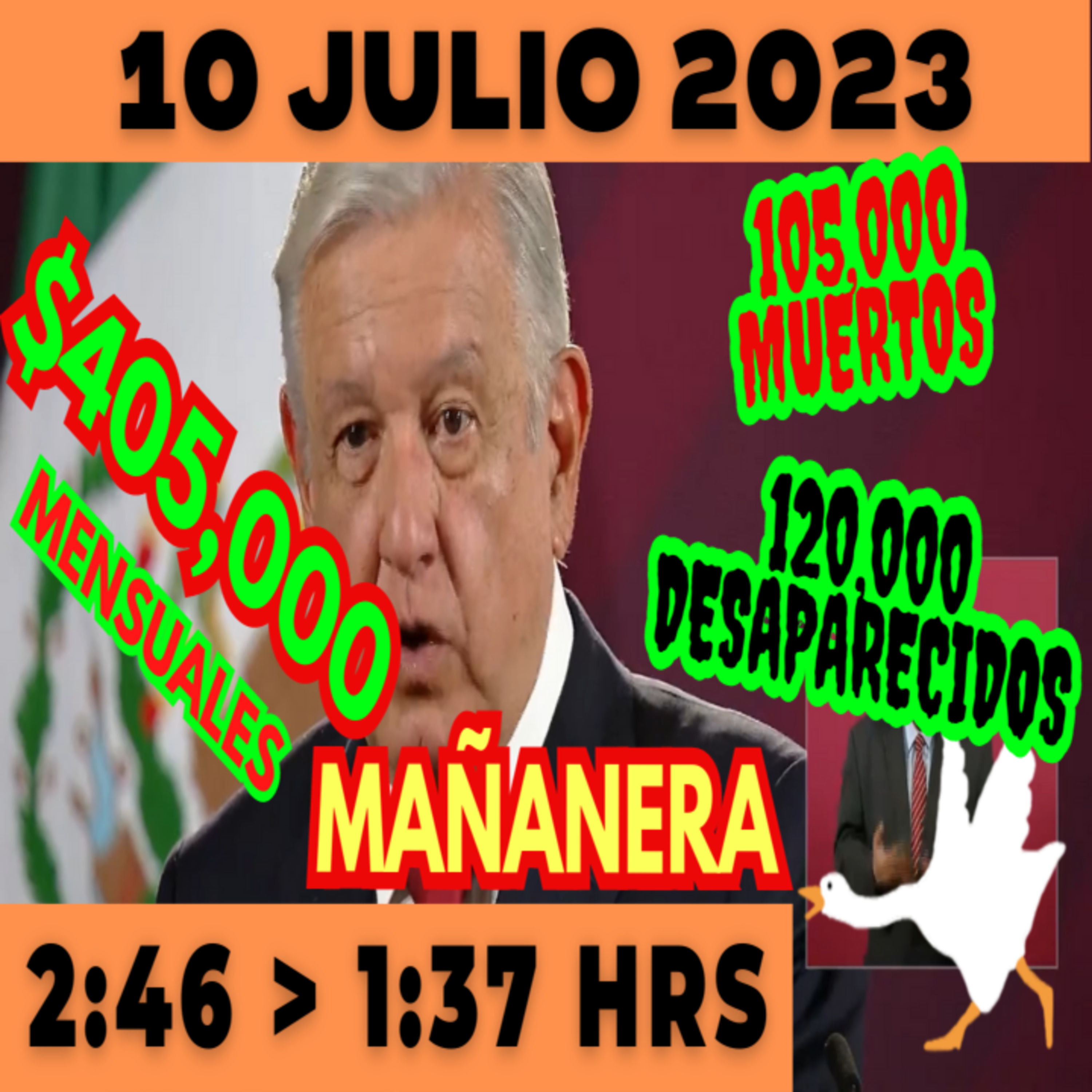 💩🐣 Conferencia de prensa matutina *Lunes 10 de Julio 2023* Presidente AMLO de 2:46 a 1:37. episode artwork