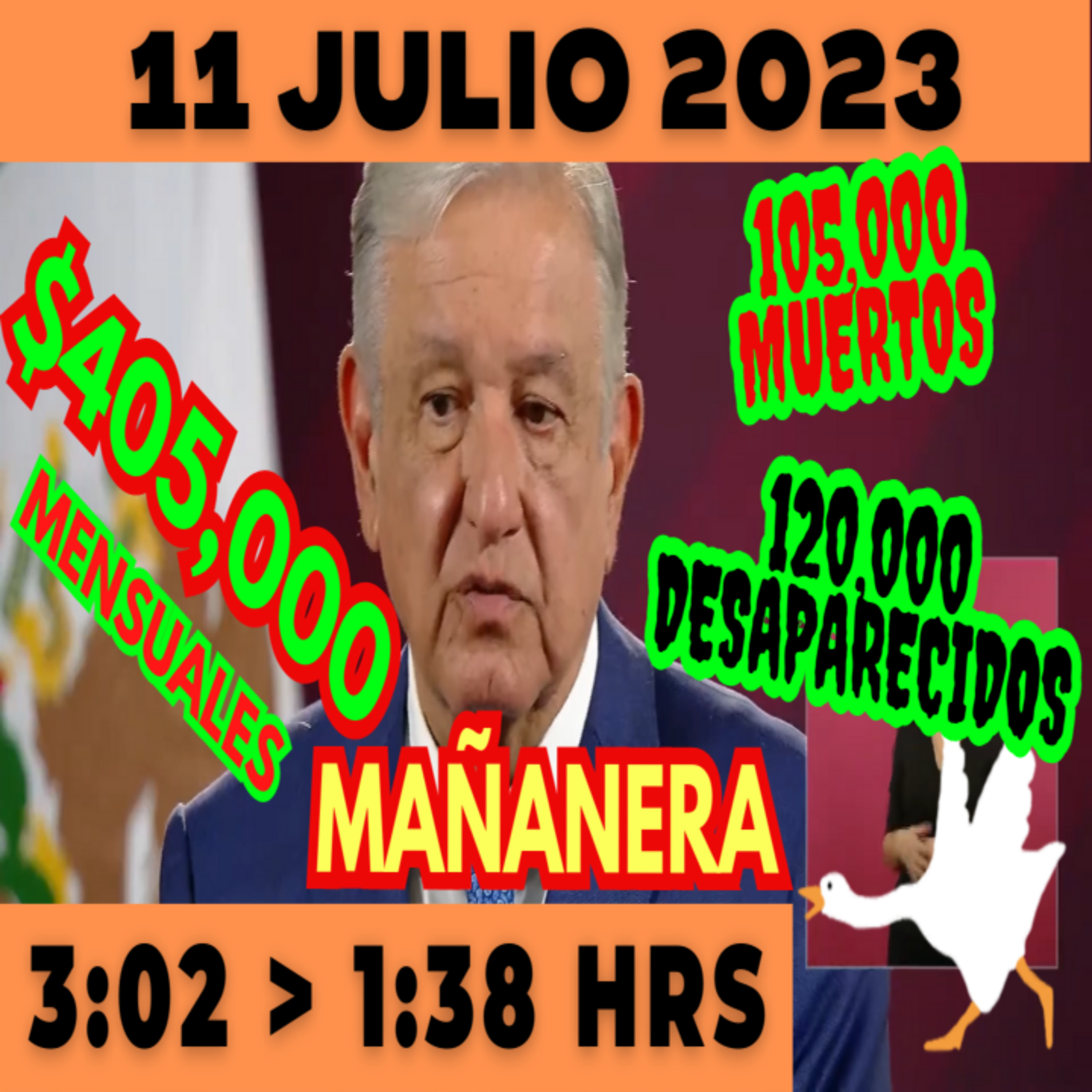💩🐣 Conferencia de prensa matutina *Martes 11 de Julio 2023* Presidente AMLO de 3:02 a 1:38. episode artwork