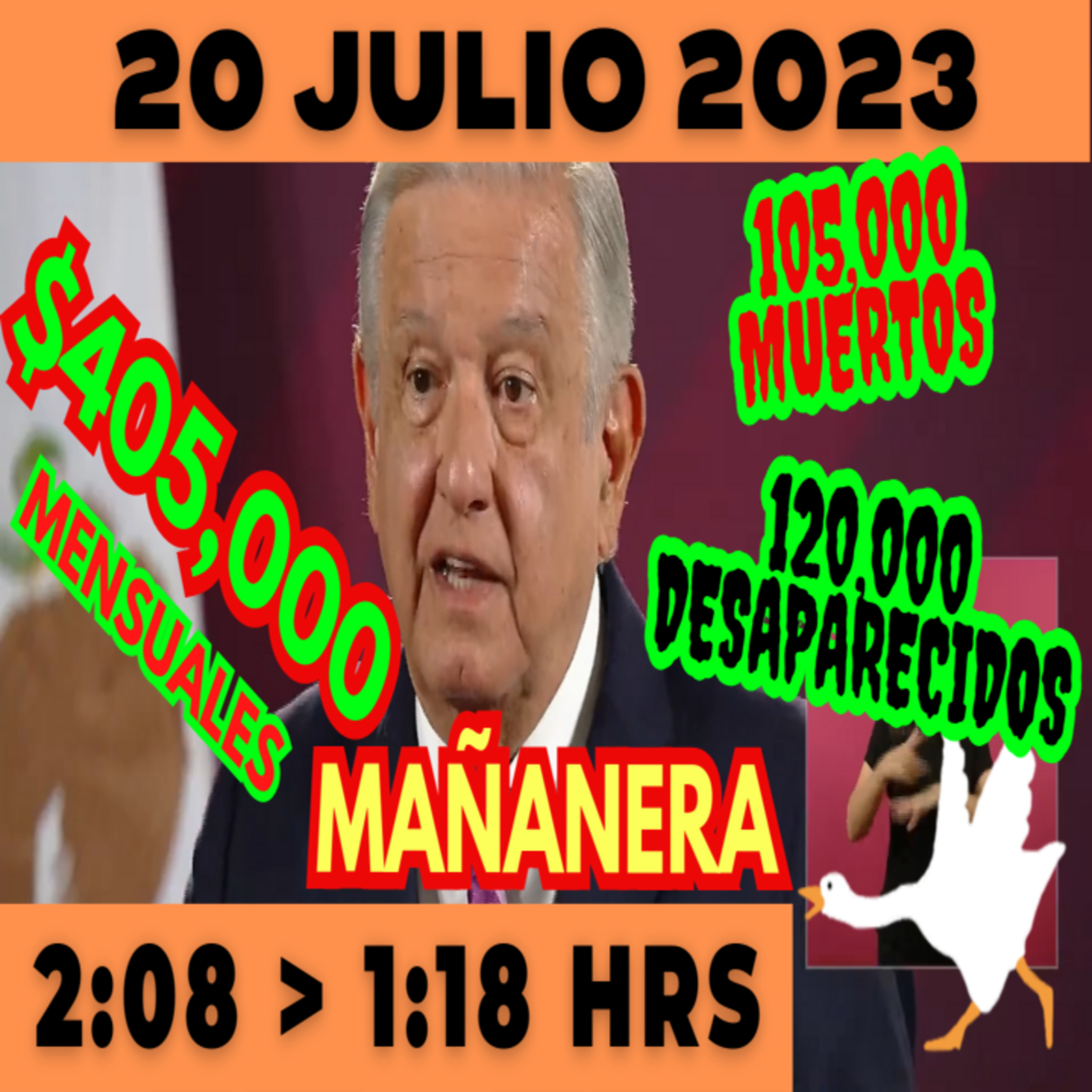 💩🐣 Conferencia de prensa matutina *Jueves 20 de Julio 2023* Presidente AMLO de 2:08 a 1:18. episode artwork