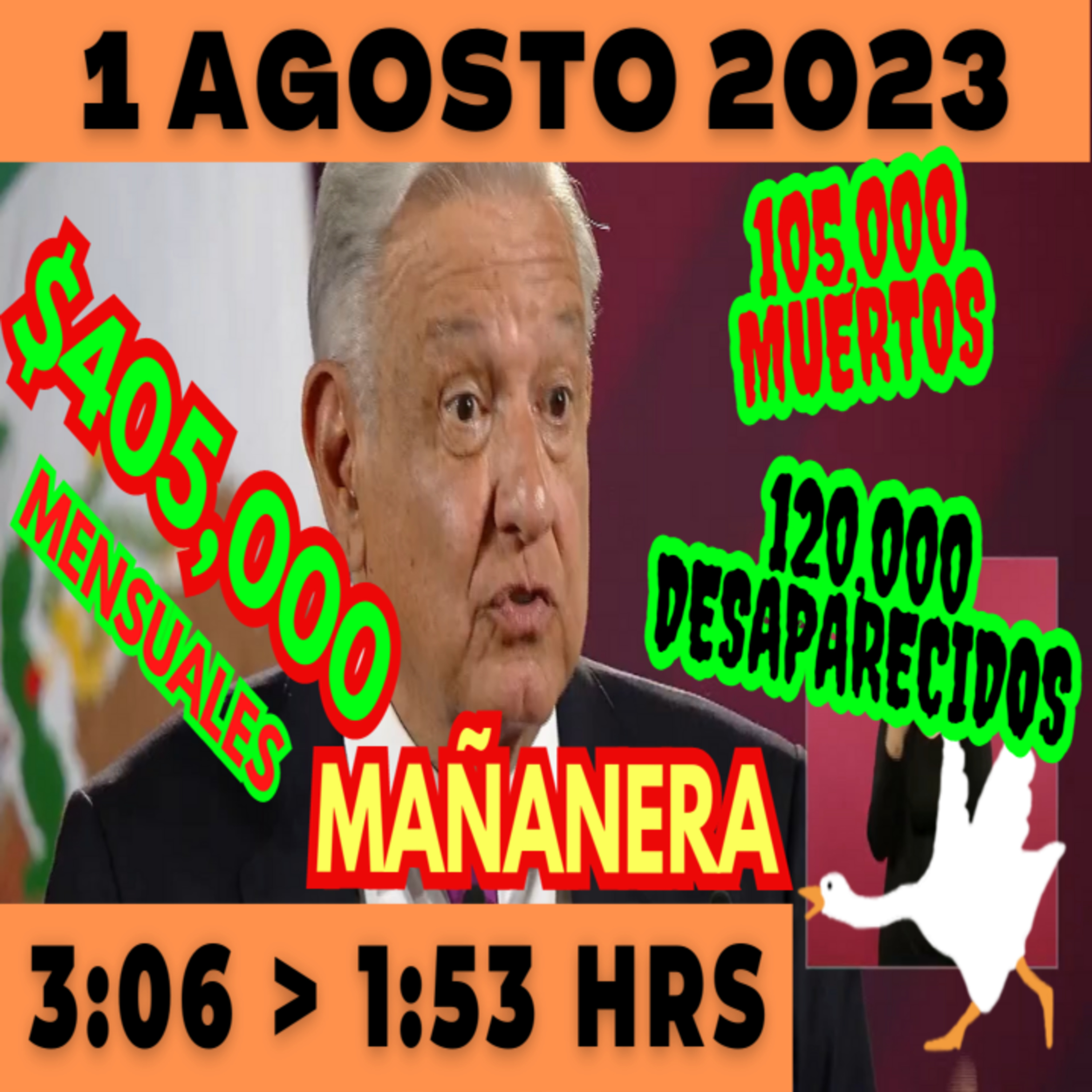 💩🐣 Conferencia de prensa matutina *Martes 1 de Agosto 2023* Presidente AMLO de 3:06 a 1:53. episode artwork