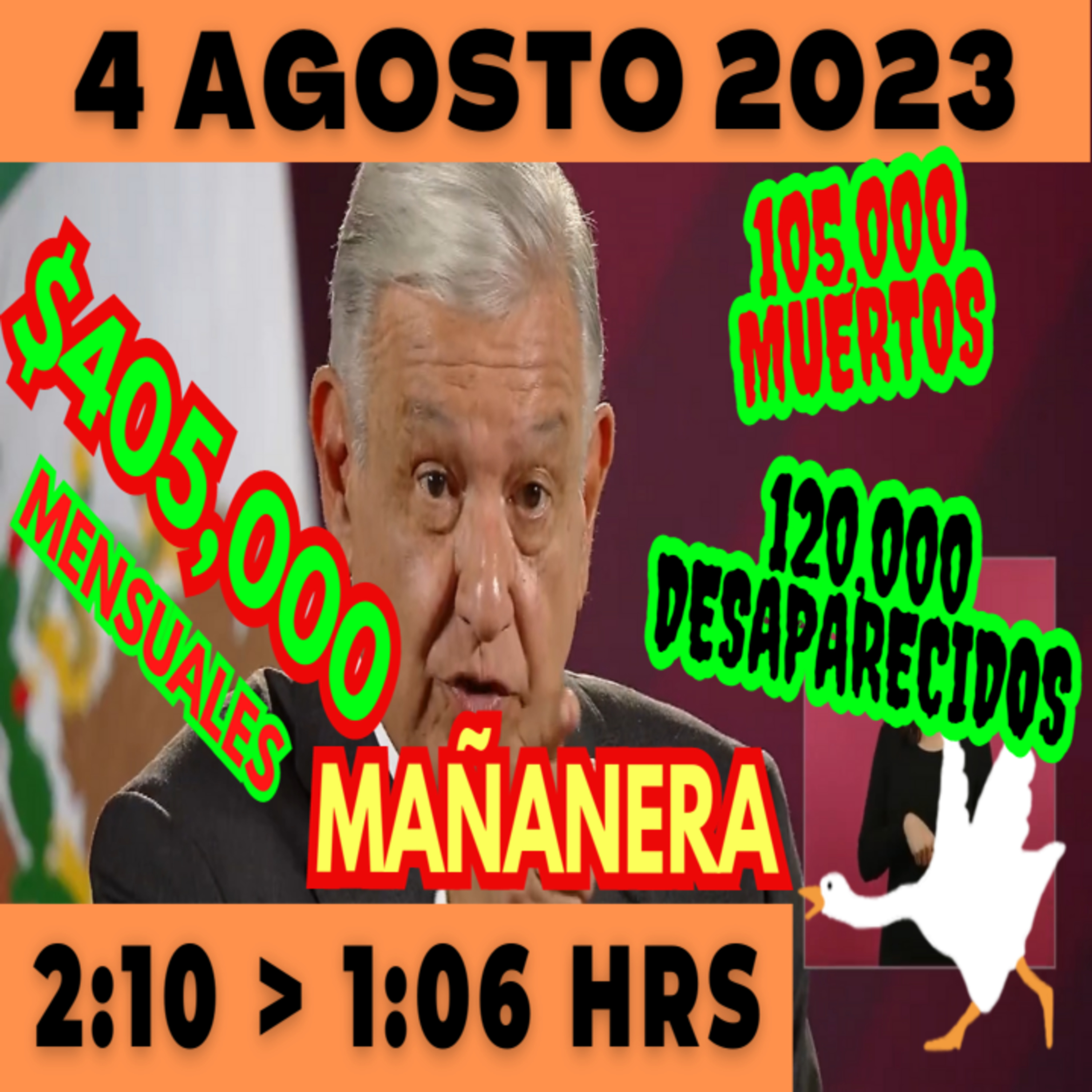 💩🐣 Conferencia de prensa matutina *Viernes 4 de Agosto 2023* Presidente AMLO de 2:10 a 1:06. episode artwork