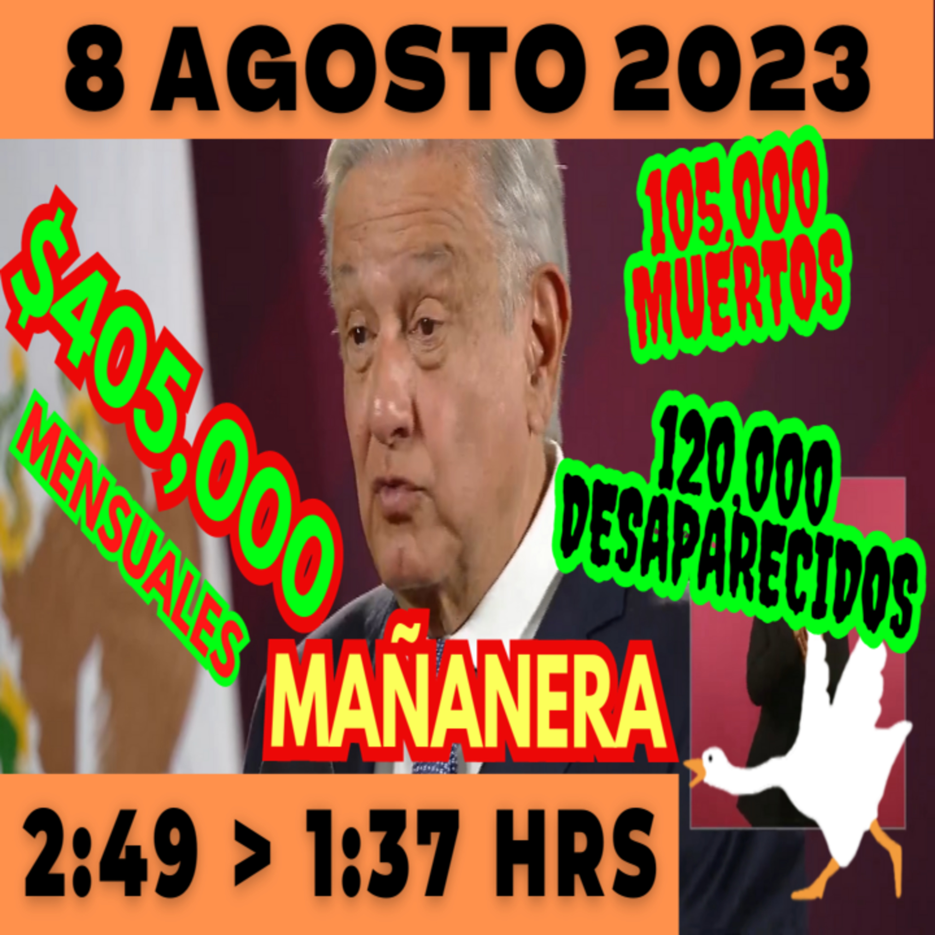 💩🐣 Conferencia de prensa matutina *Martes 8 de Agosto 2023* Presidente AMLO de 2:49 a 1:37. episode artwork