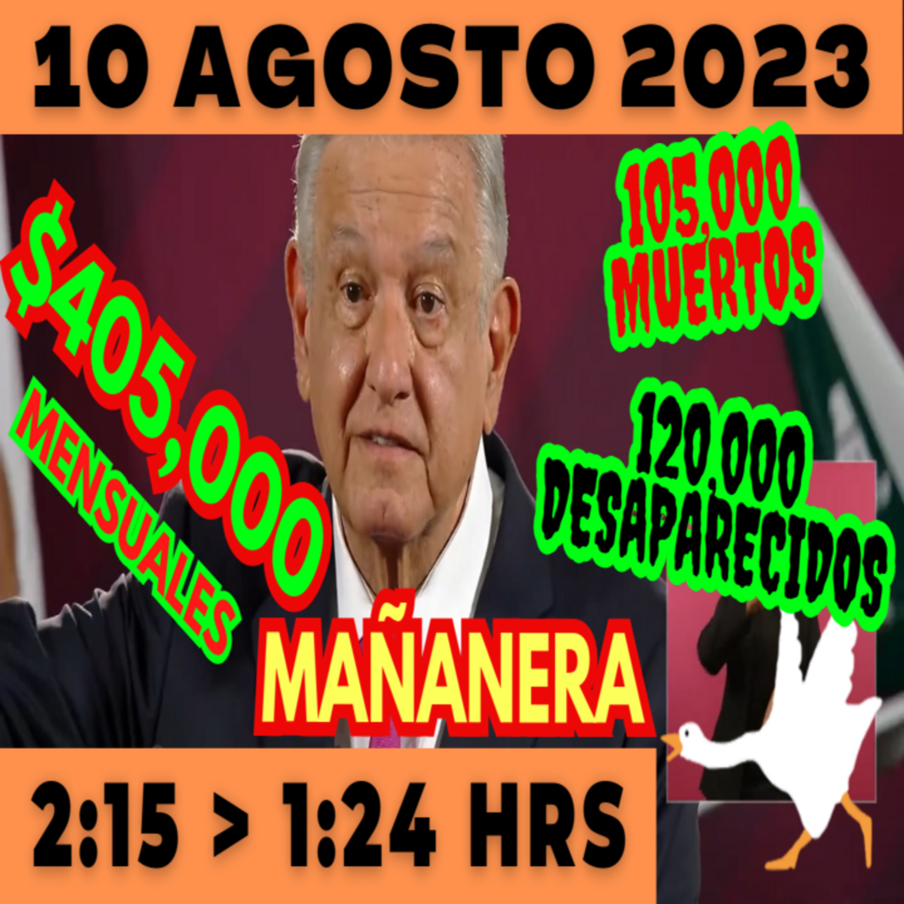 💩🐣 Conferencia de prensa matutina *Jueves 10 de Agosto 2023* Presidente AMLO de 2:15 a 1:24. episode artwork