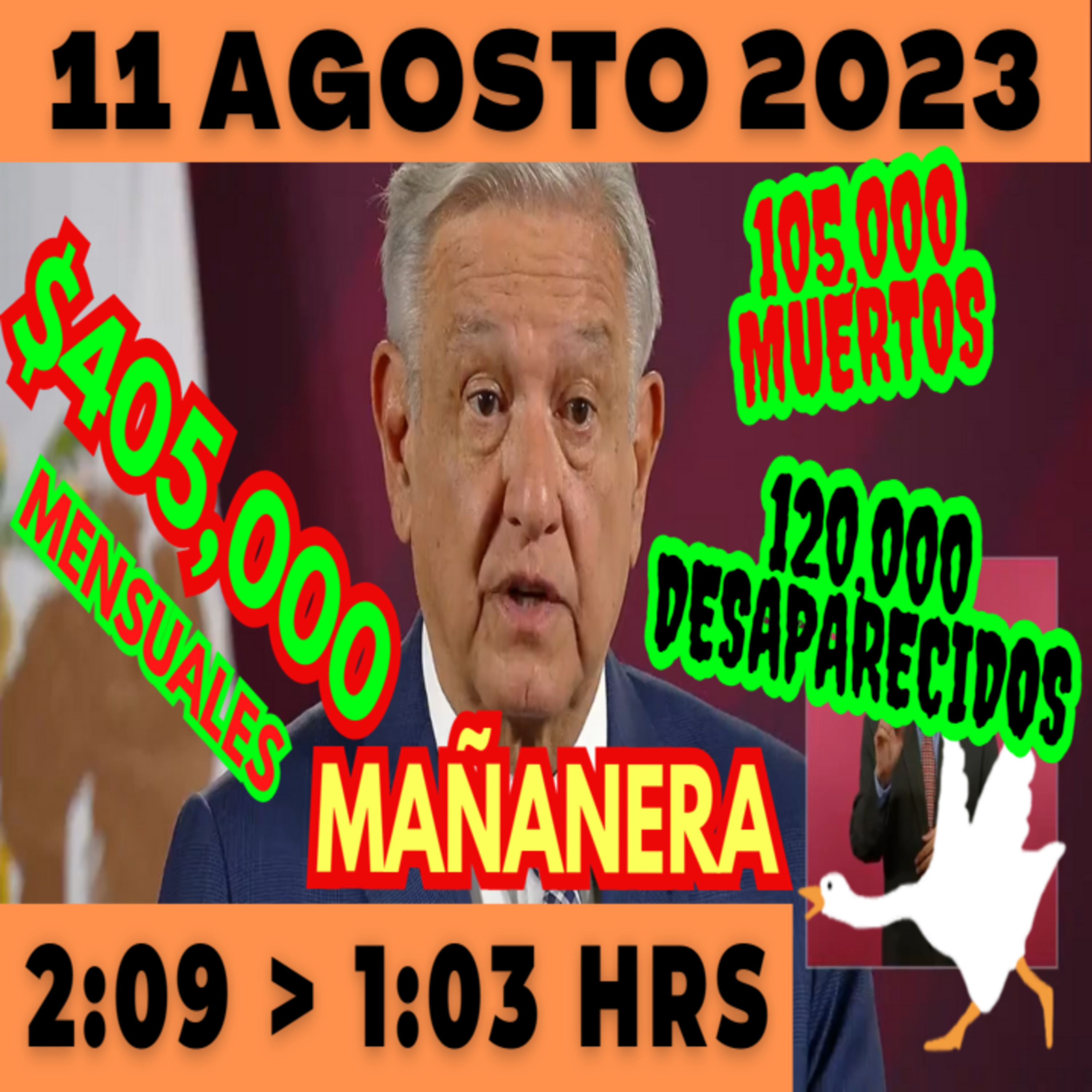 💩🐣 Conferencia de prensa matutina *Viernes 11 de Agosto 2023* Presidente AMLO de 2:09 a 1:03. episode artwork