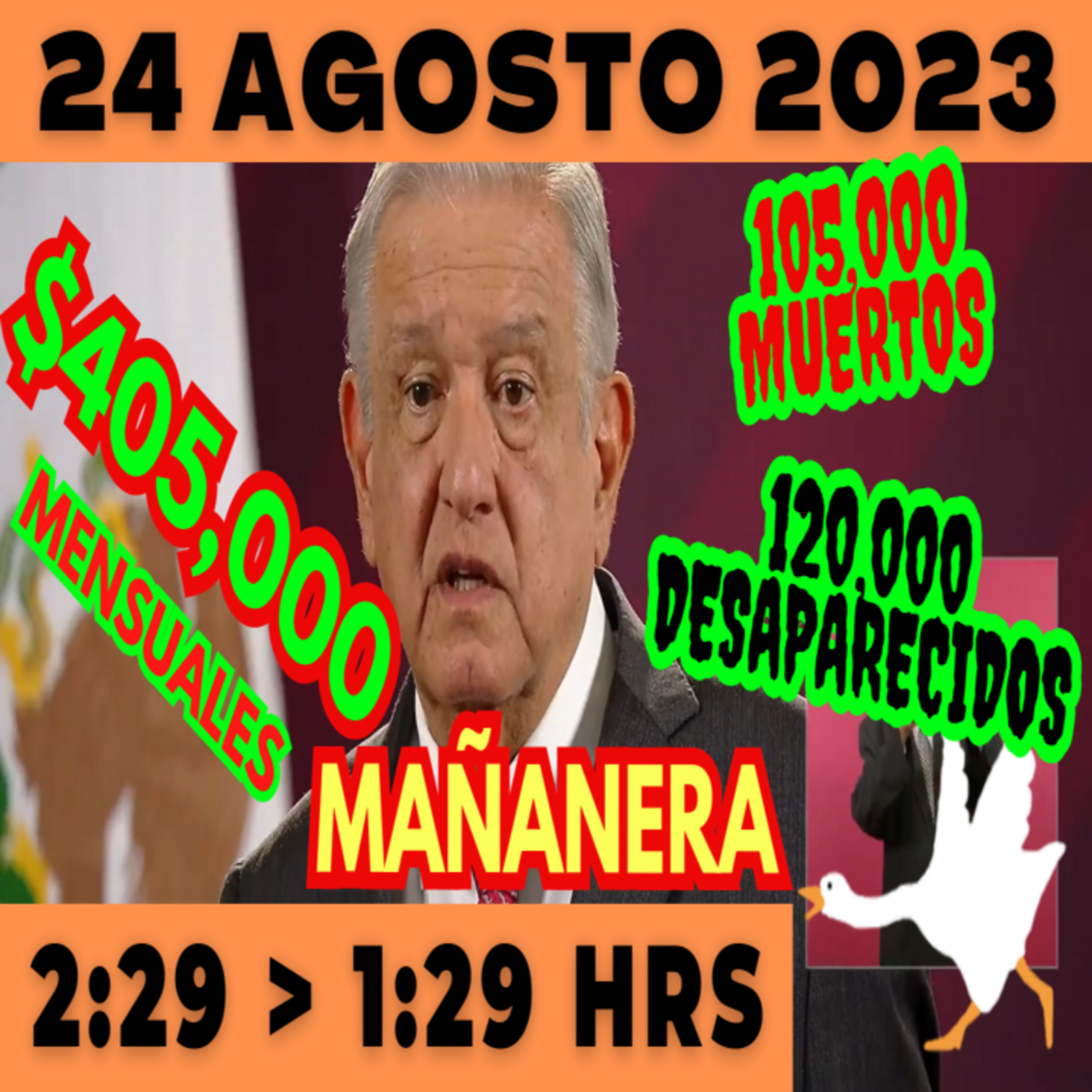 💩🐣 Conferencia de prensa matutina *Jueves 24 de Agosto 2023* Presidente AMLO de 2:29 a 1:29. episode artwork