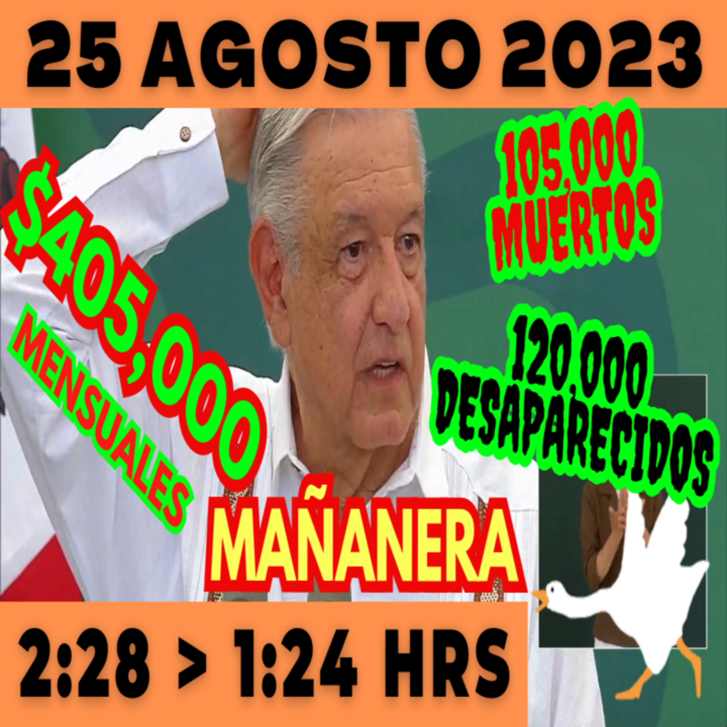 💩🐣 Conferencia de prensa matutina *Viernes 25 de Agosto 2023* Presidente AMLO de 2:28 a 1:24. episode artwork