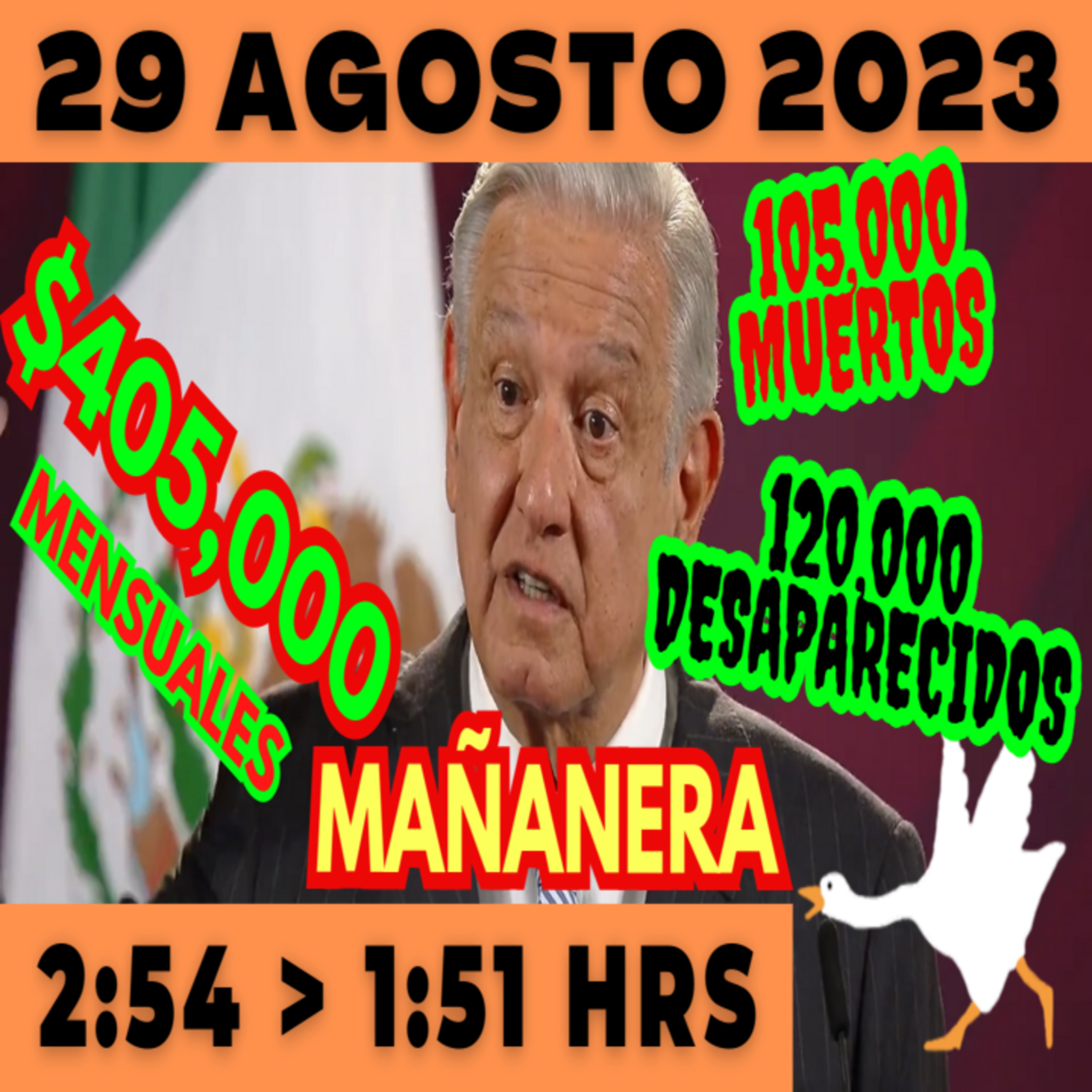 💩🐣 Conferencia de prensa matutina *Martes 29 de Agosto 2023* Presidente AMLO de 2:54 a 1:51. episode artwork
