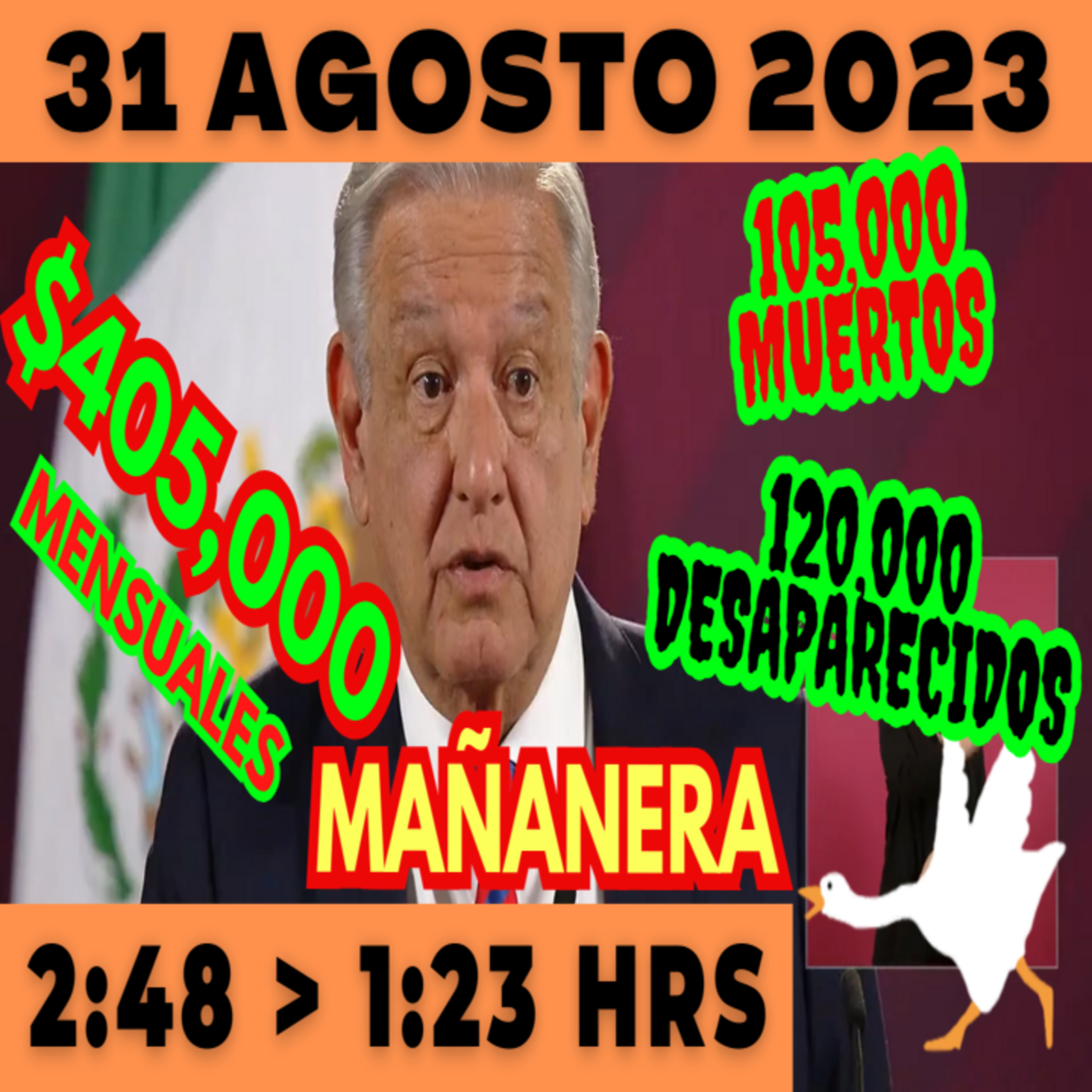 💩🐣 Conferencia de prensa matutina *Jueves 31 de Agosto 2023* Presidente AMLO de 2:48 a 1:23. episode artwork