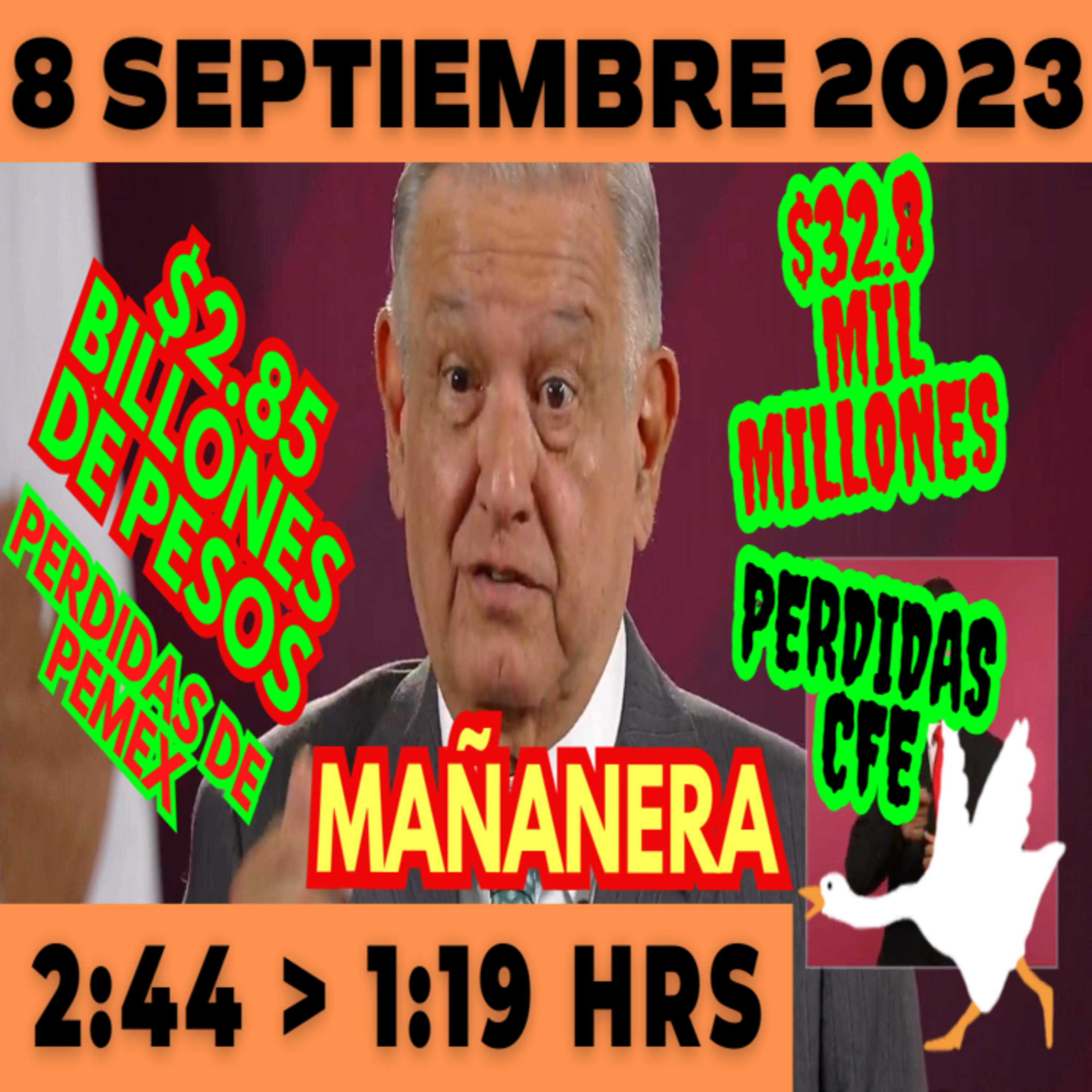 💩🐣 Conferencia de prensa matutina *Viernes 8 de Septiembre 2023* Presidente AMLO de 2:44 a 1:19. episode artwork