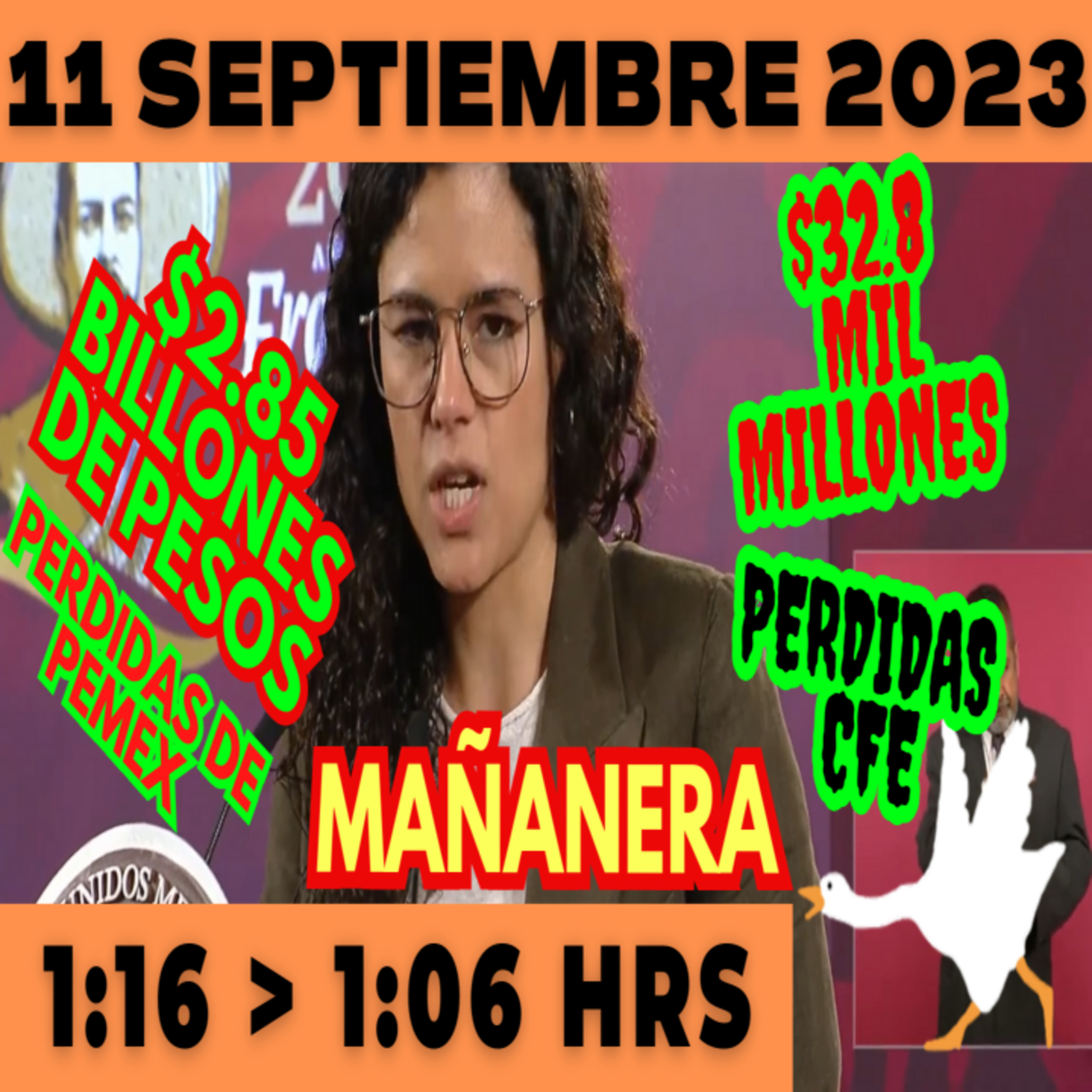 💩🐣 Conferencia de prensa matutina *Lunes 11 de Septiembre 2023* Presidente AMLO de 1:16 a 1:06. episode artwork