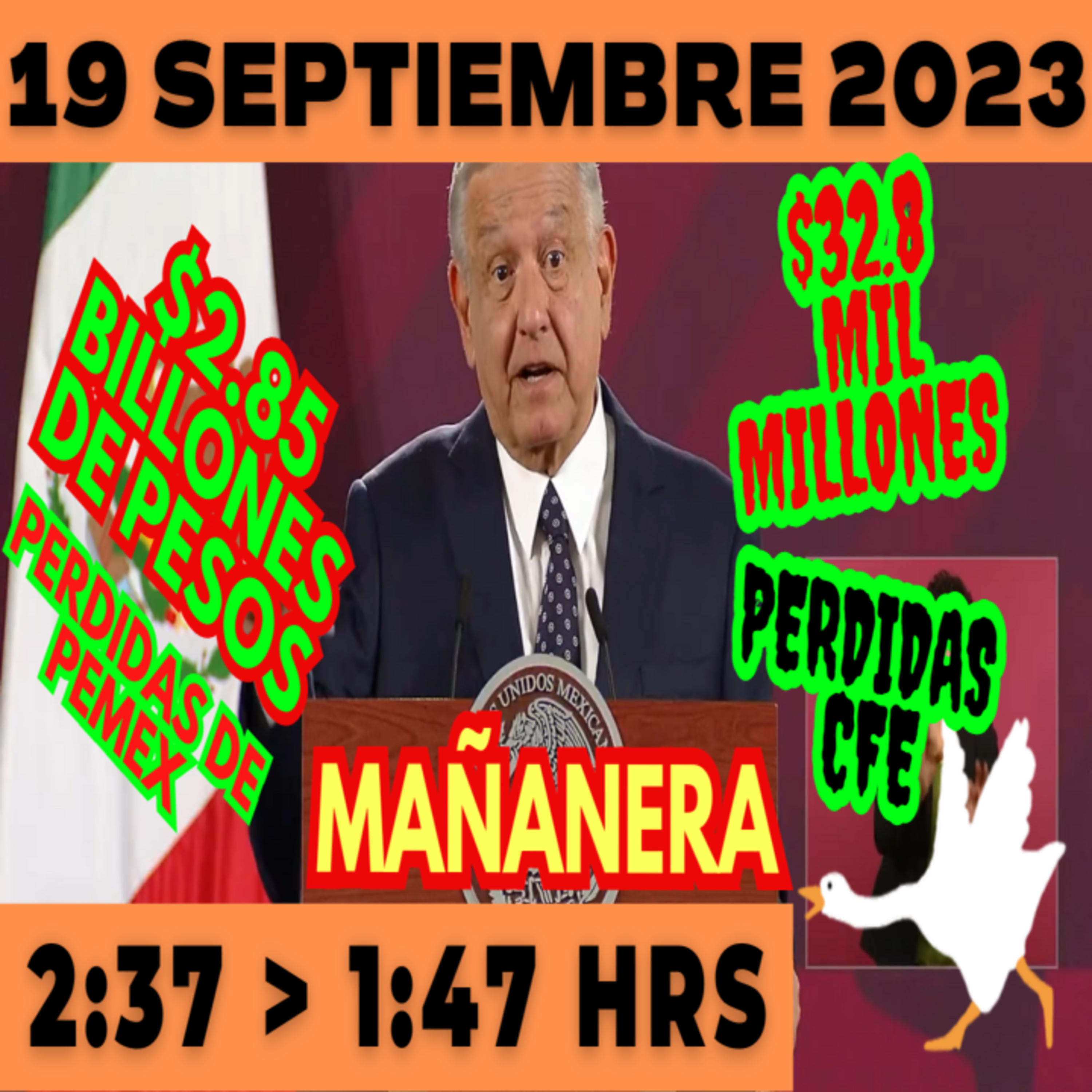 💩🐣 Conferencia de prensa matutina *Martes 19 de Septiembre 2023* Presidente AMLO de 2:37 a 1:47. episode artwork