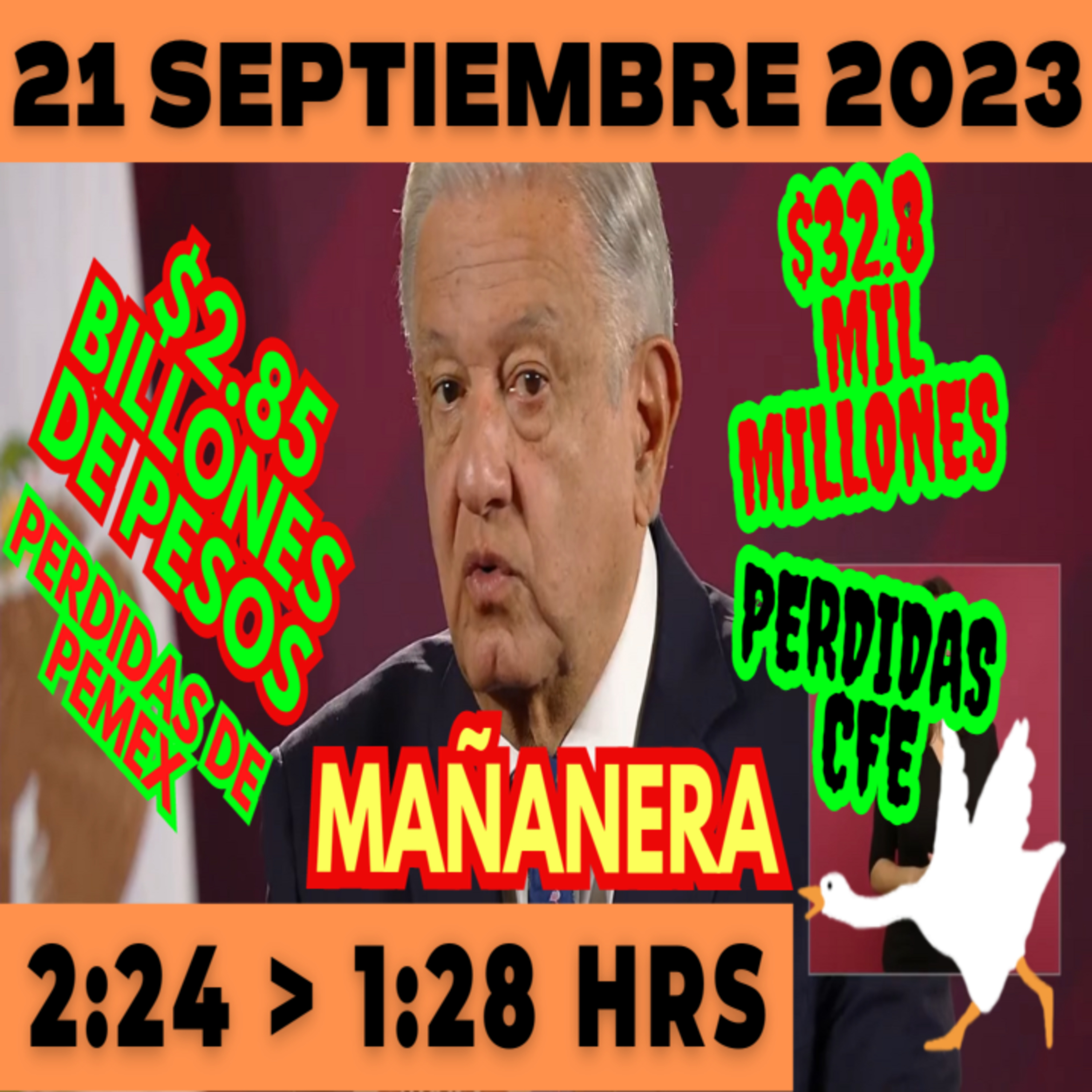 💩🐣 Conferencia de prensa matutina *Jueves 21 de Septiembre 2023* Presidente AMLO de 2:24 a 1:19. episode artwork