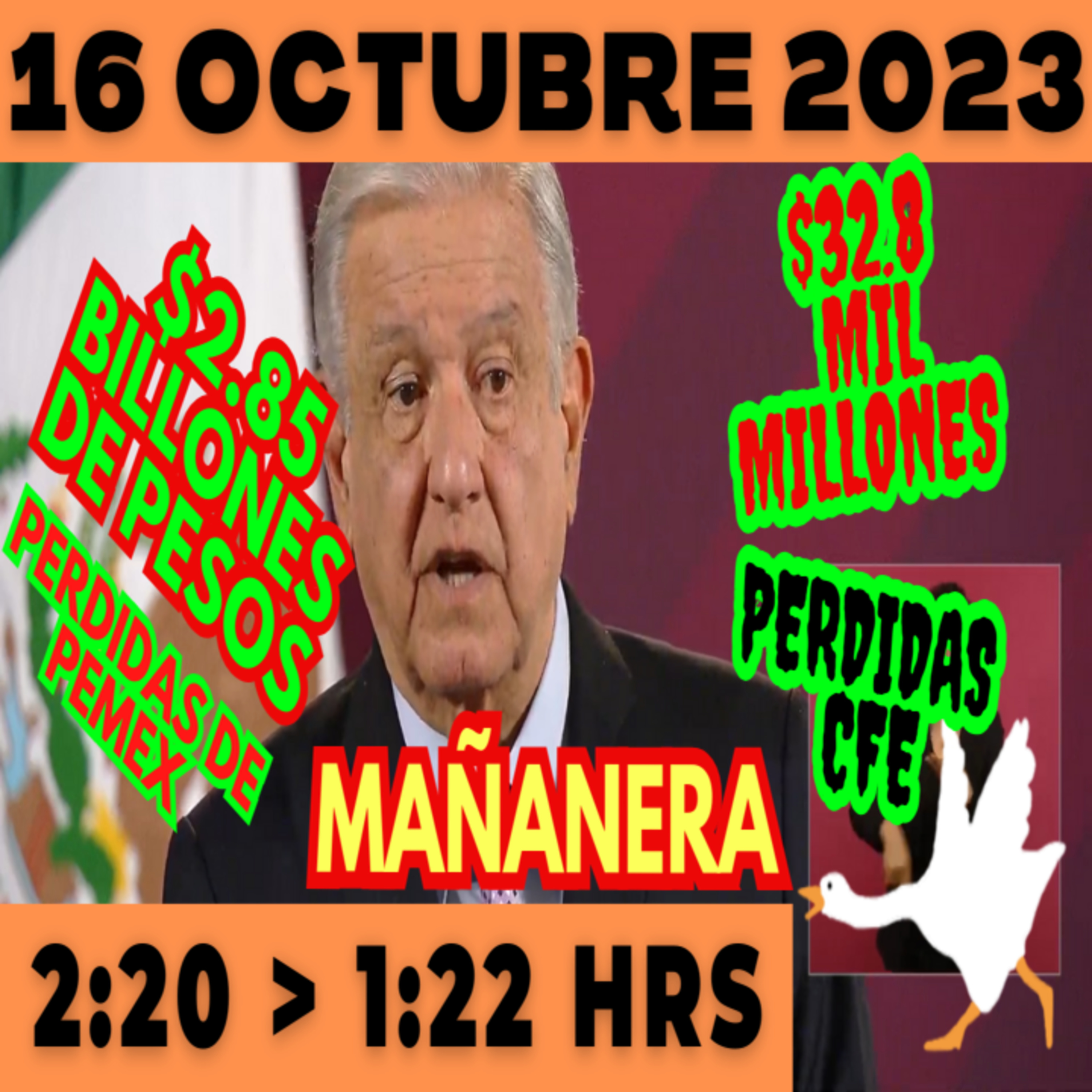 💩🐣 Conferencia de prensa matutina *Lunes 16 de Octubre 2023* Presidente AMLO de 2:20 a 1:22. episode artwork