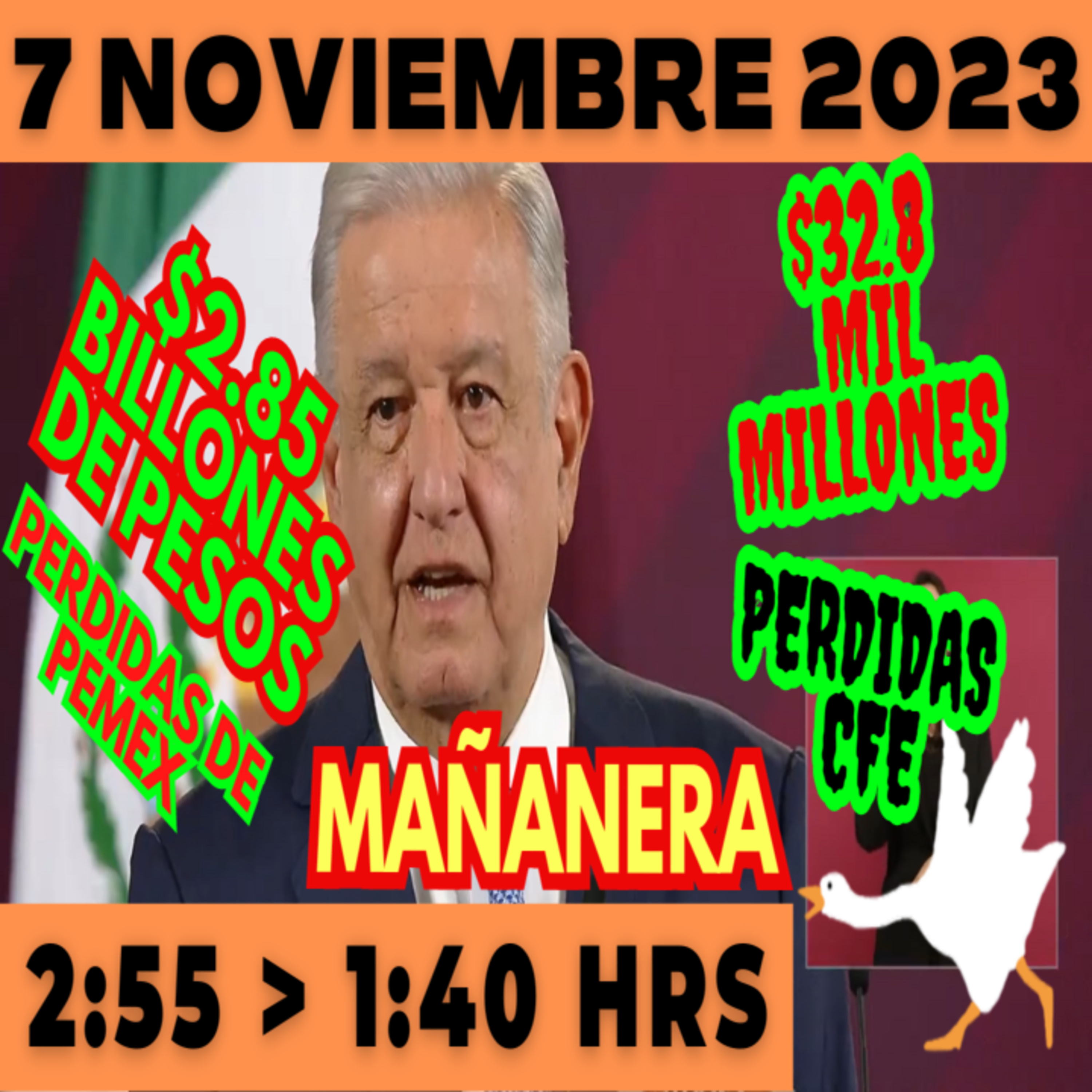 💩🐣 Conferencia de prensa matutina *Martes 7 de Noviembre 2023* Presidente AMLO de 2:55 a 1:40. episode artwork