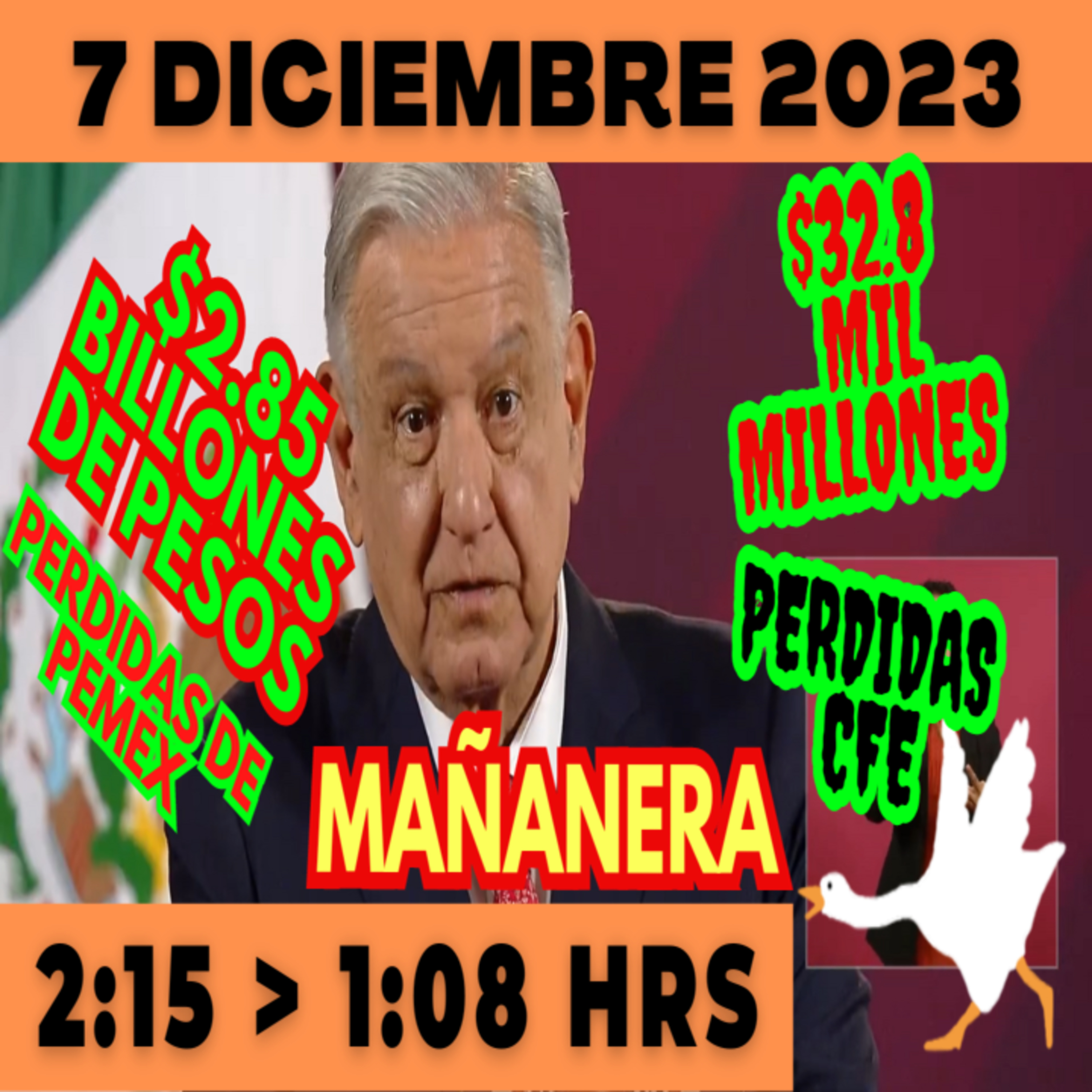 💩🐣 Conferencia de prensa matutina *Jueves 7 de Diciembre 2023* Presidente AMLO de 2:15 a 1:08. episode artwork