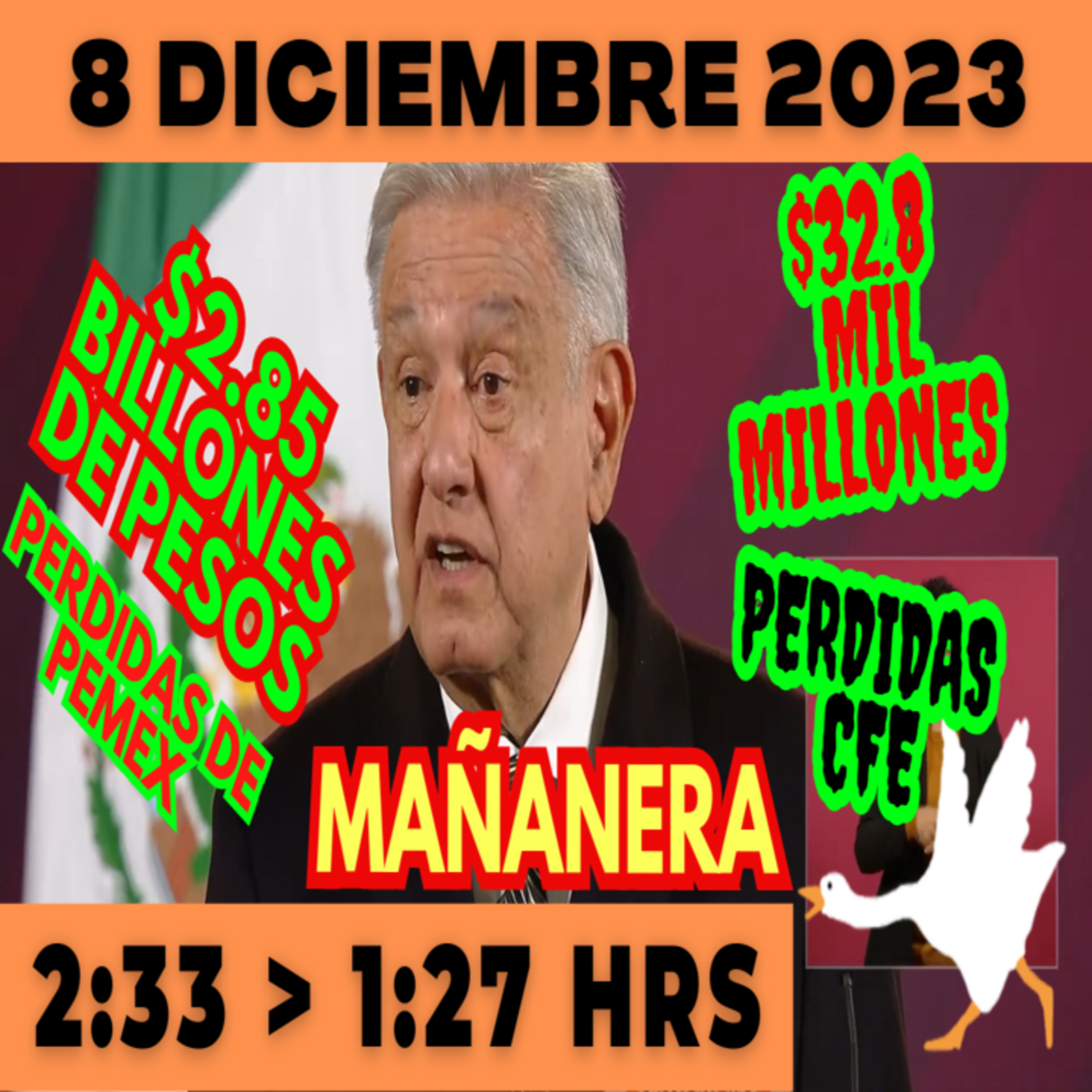 💩🐣 Conferencia de prensa matutina *Viernes 08 de diciembre 2023* Presidente AMLO de 2:33 a 1:27. episode artwork