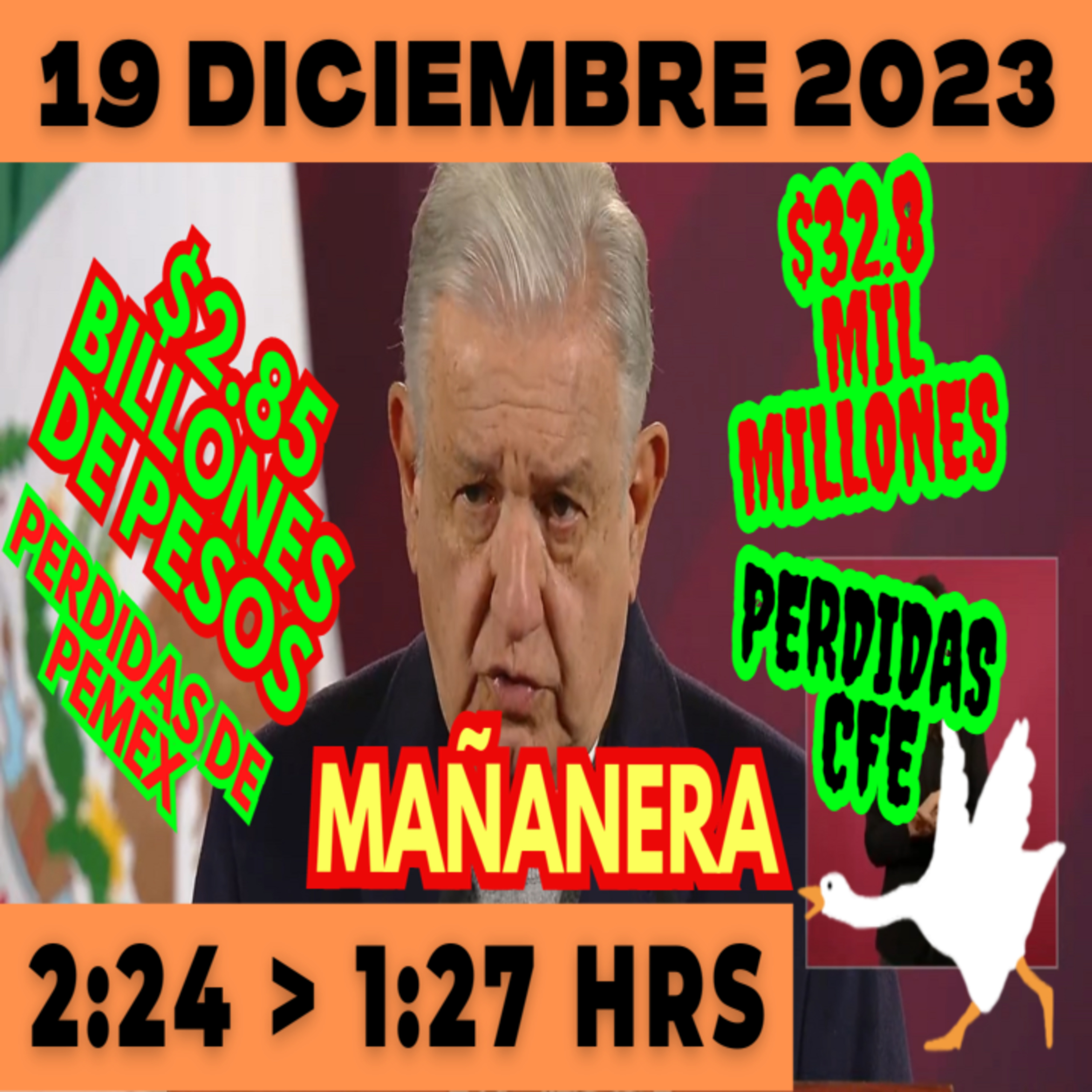 💩🐣 Conferencia de prensa matutina *Martes 19 de diciembre 2023* Presidente AMLO de 2:24 a 1:27. episode artwork