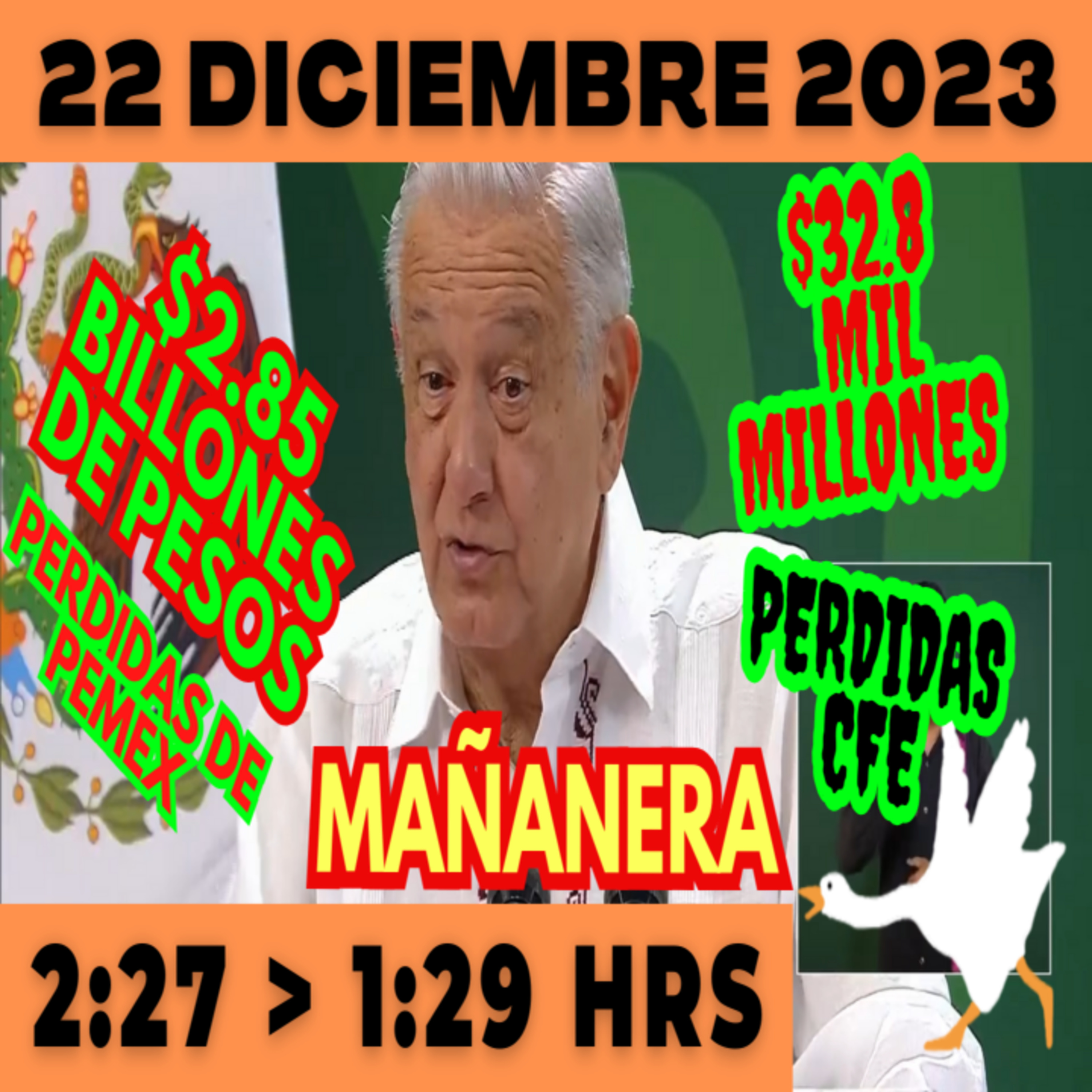💩🐣 Conferencia de prensa matutina *Viernes 22 de diciembre 2023* Presidente AMLO de 2:27 a 1:29. episode artwork