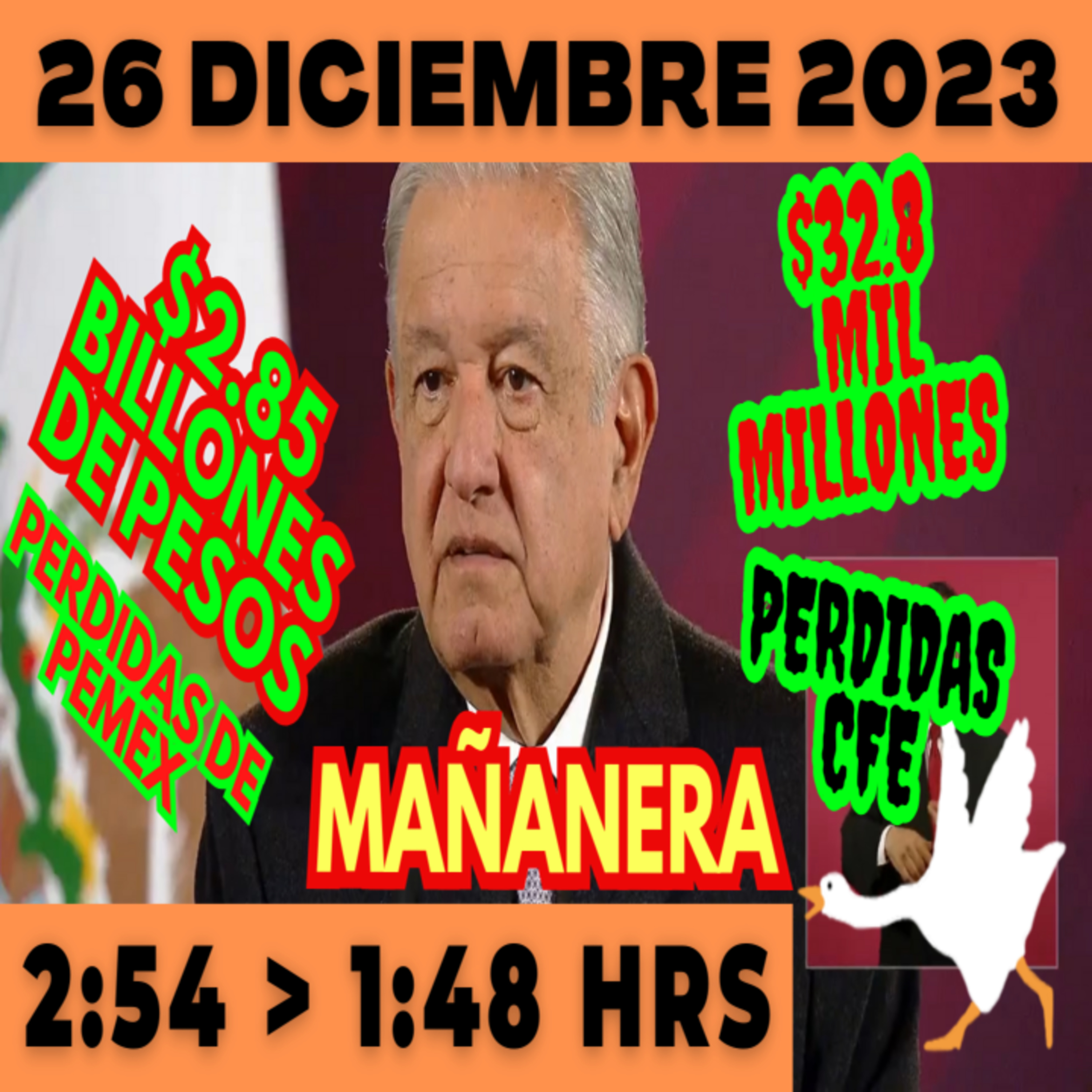 💩🐣 Conferencia de prensa matutina *Martes 26 de diciembre 2023* Presidente AMLO de 2:54 a 1:48. episode artwork